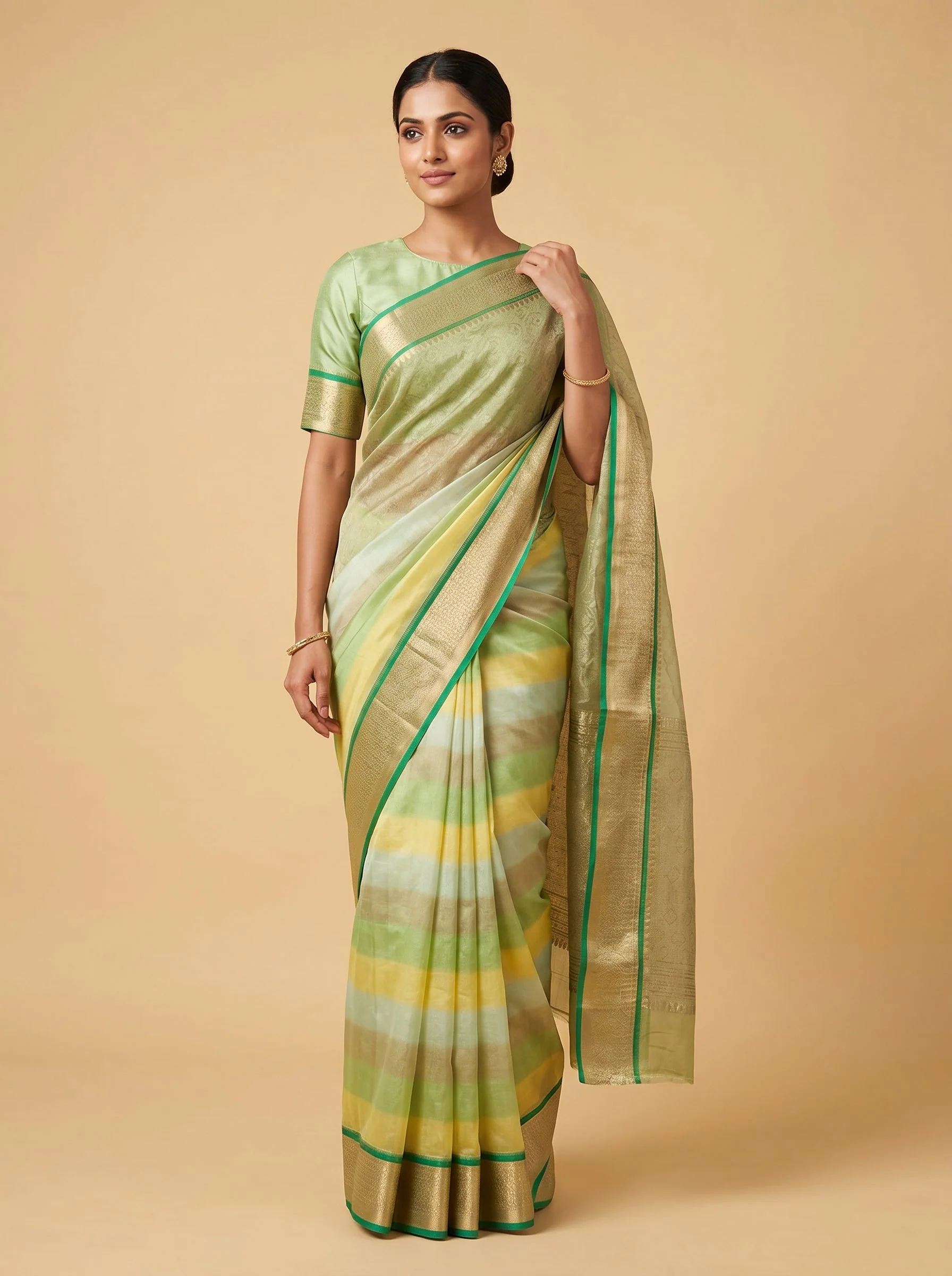 Green Ethnic Handloom Saree
