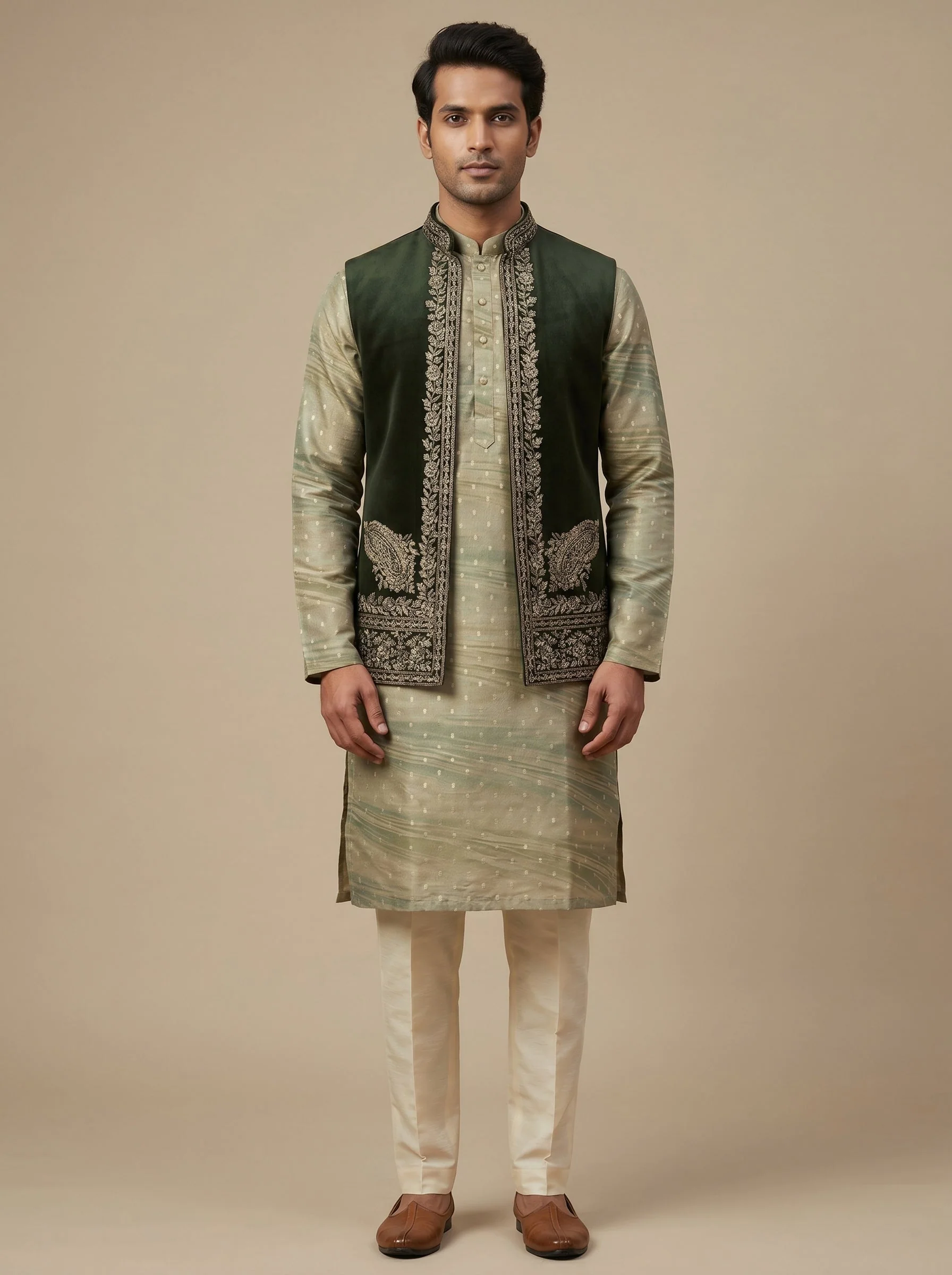 Green Ethnic Kurta Set