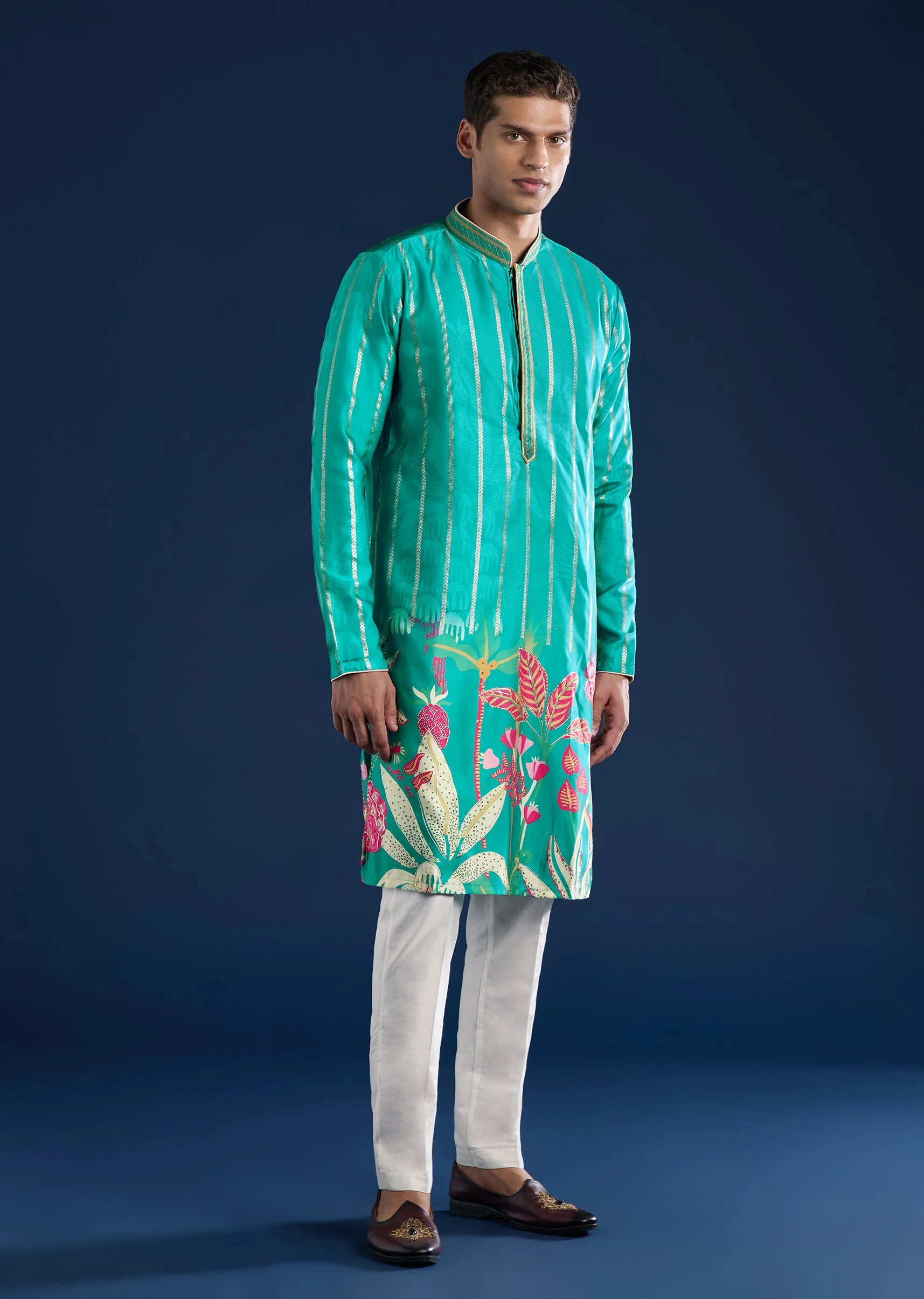 Green Festive Kurta Set - Image 3