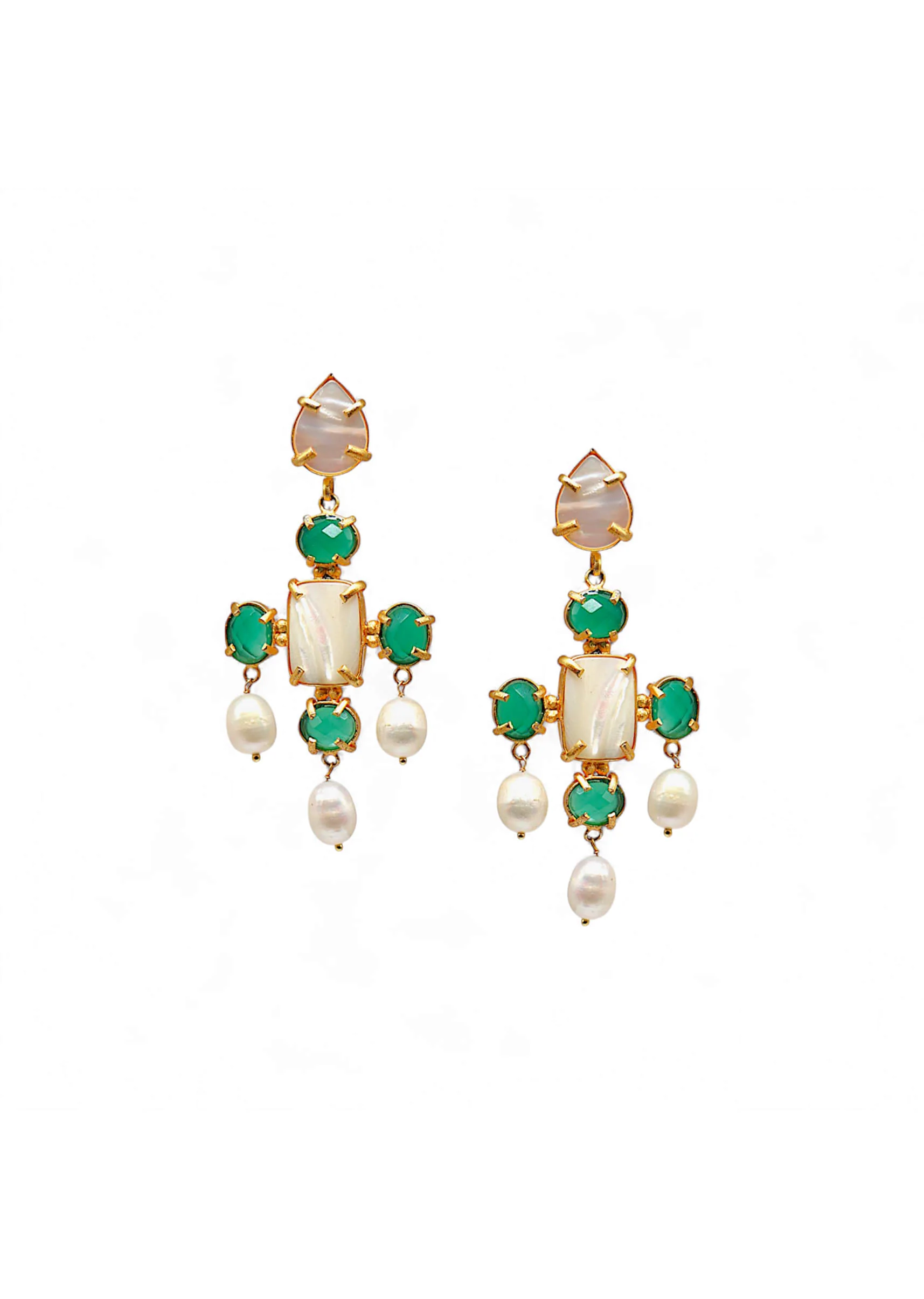 Green Fusion Drop Earrings - Image 2