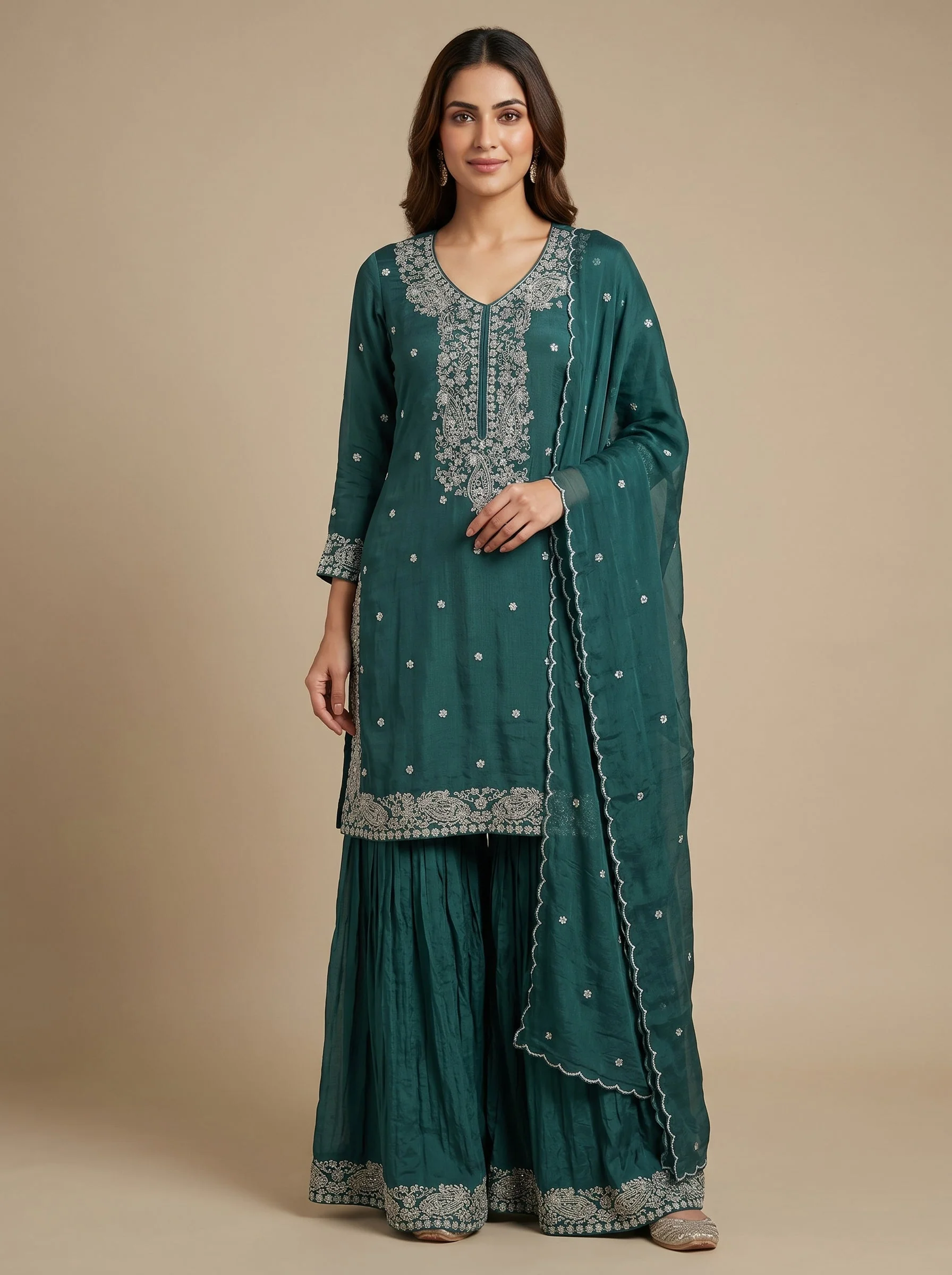 Green Grove Sharara Set