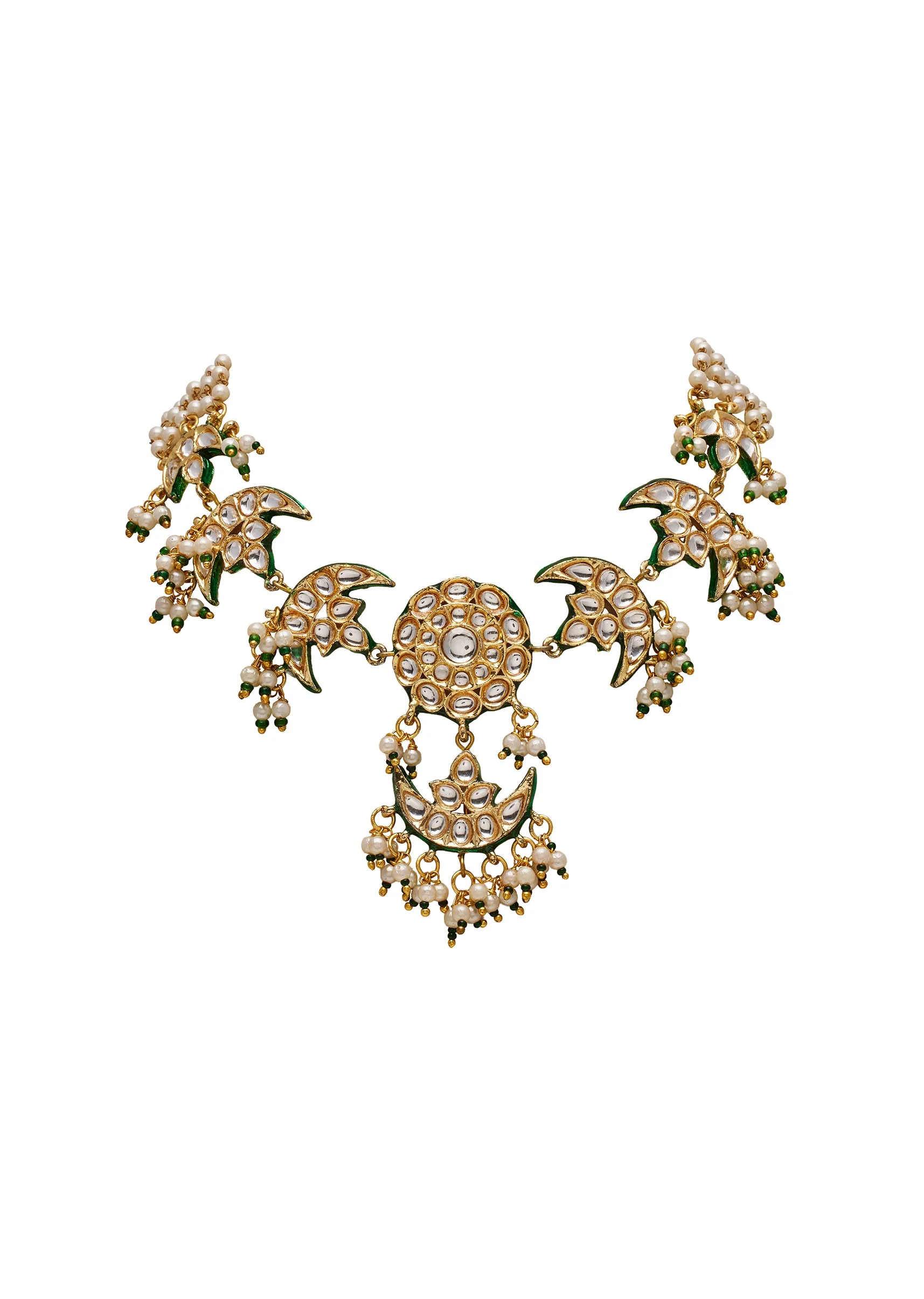 Green Kundan Necklace Set - Image 2