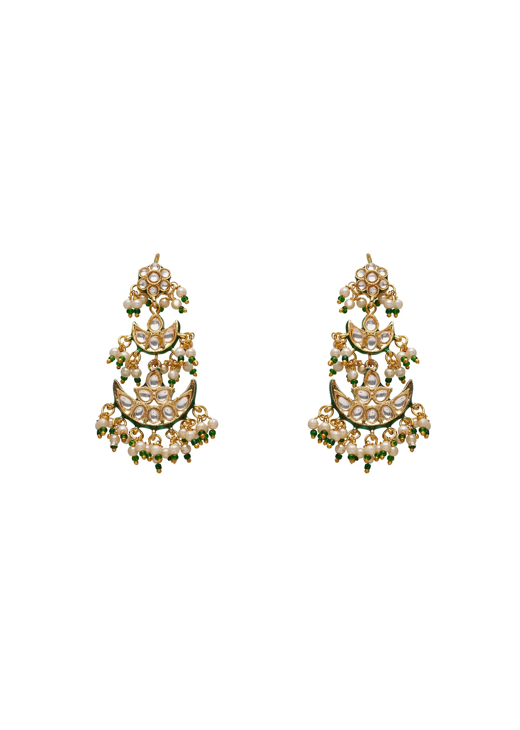 Green Kundan Necklace Set - Image 3