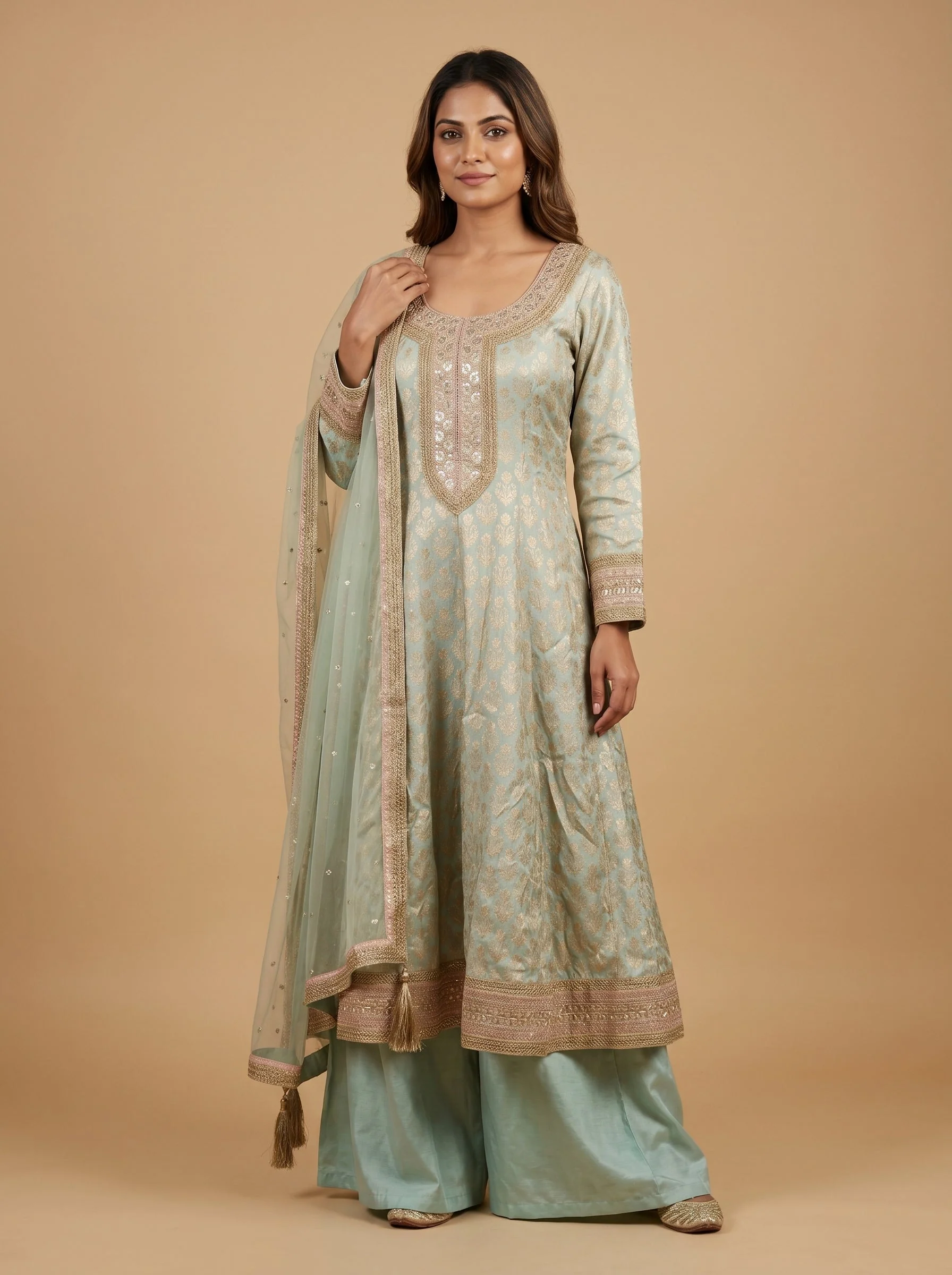 Green Meadow Anarkali