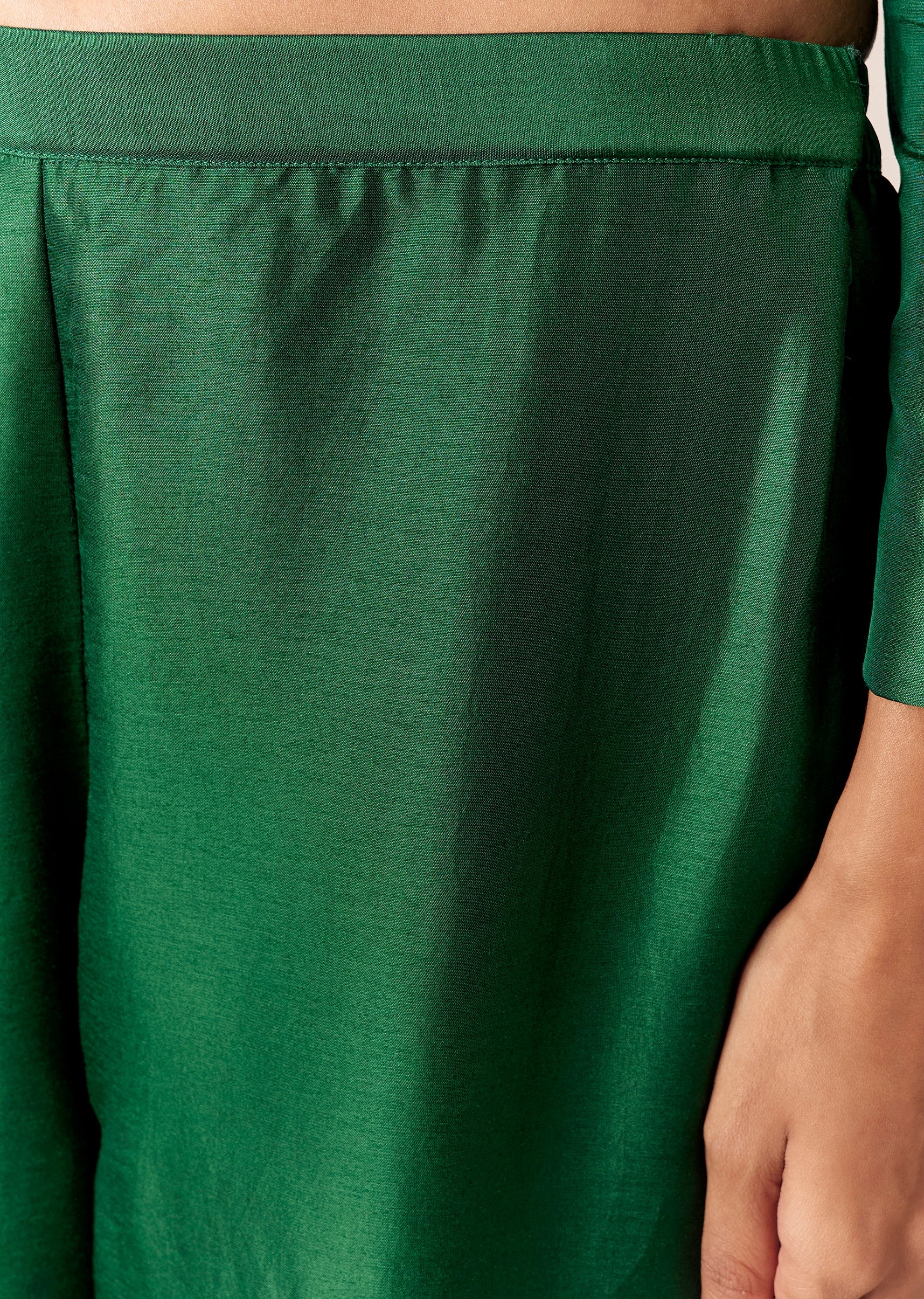 Green Printed Kurta Palazzo Set With Dupatta - Image 6