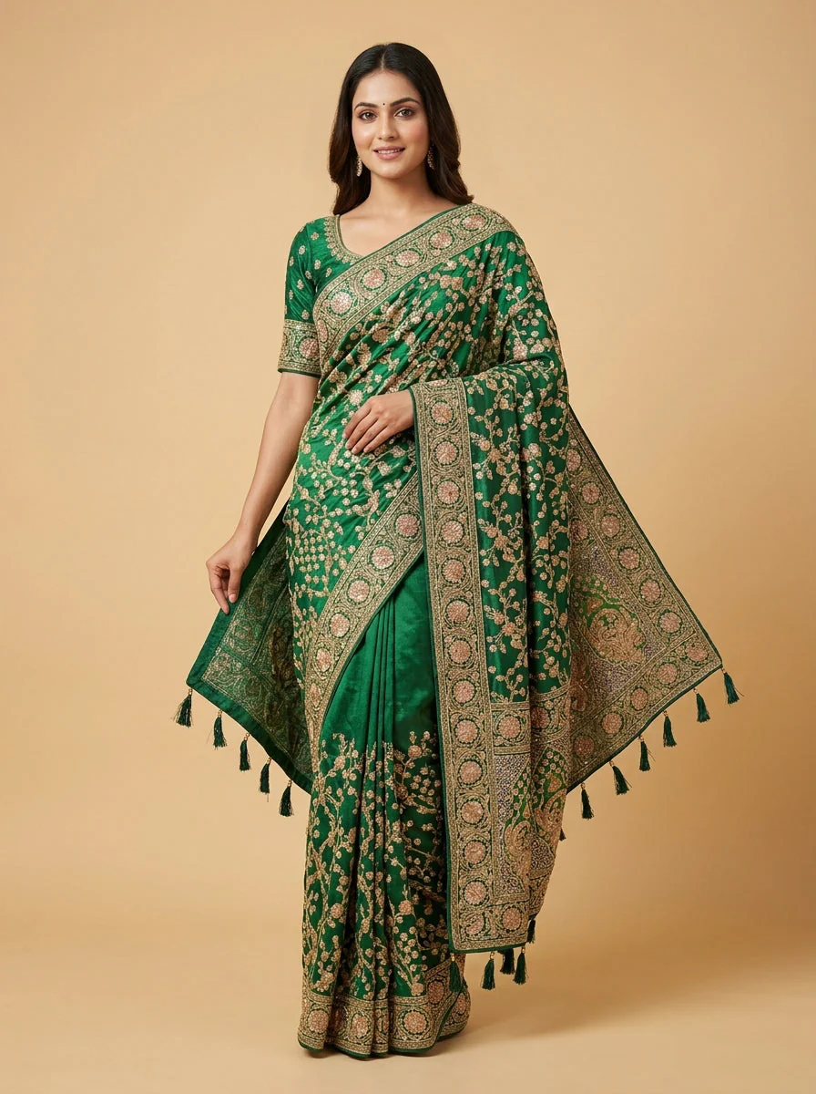 Green Radiant Fresh Luxe Saree