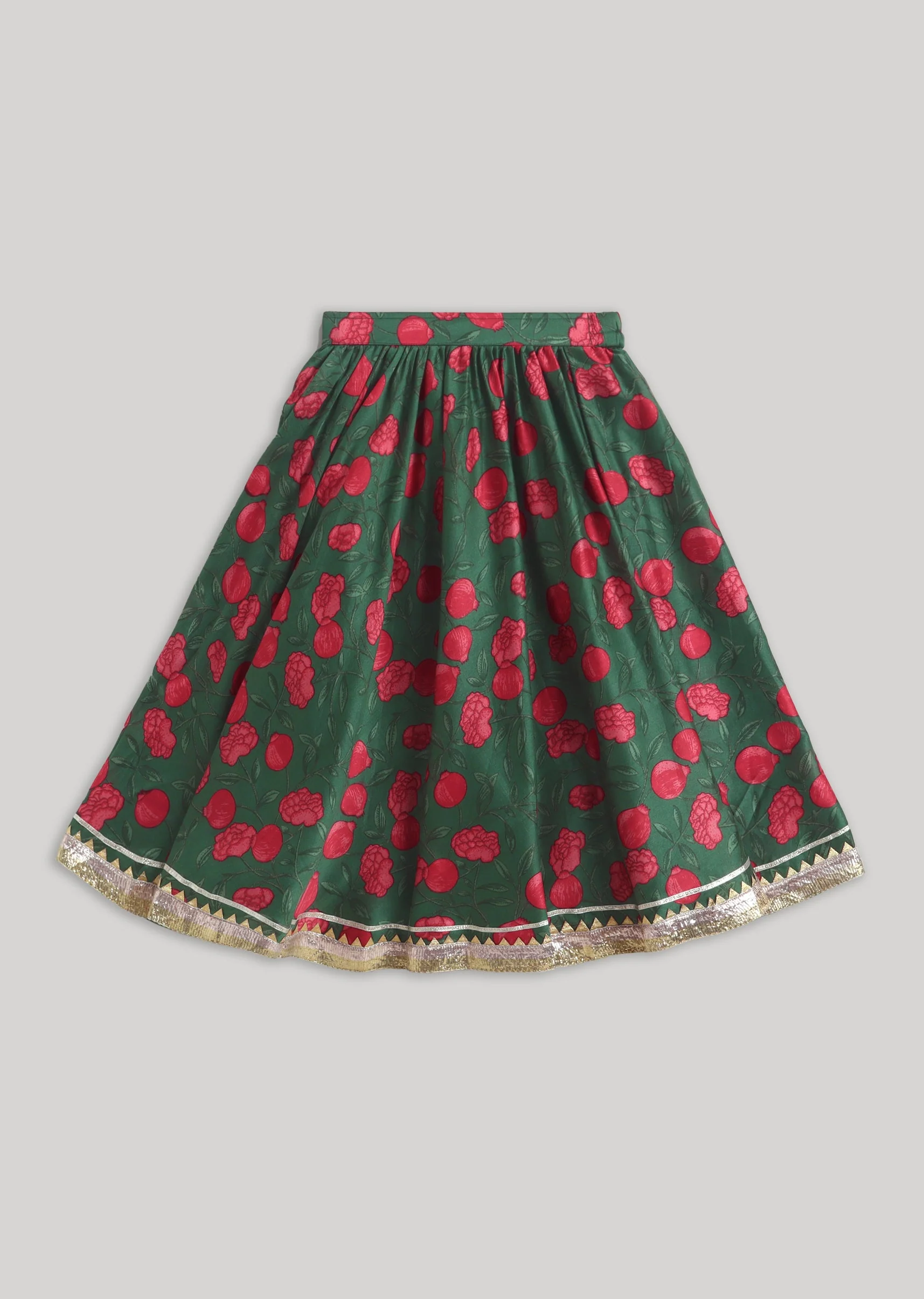 Green Red Printed Lehenga Set - Image 5