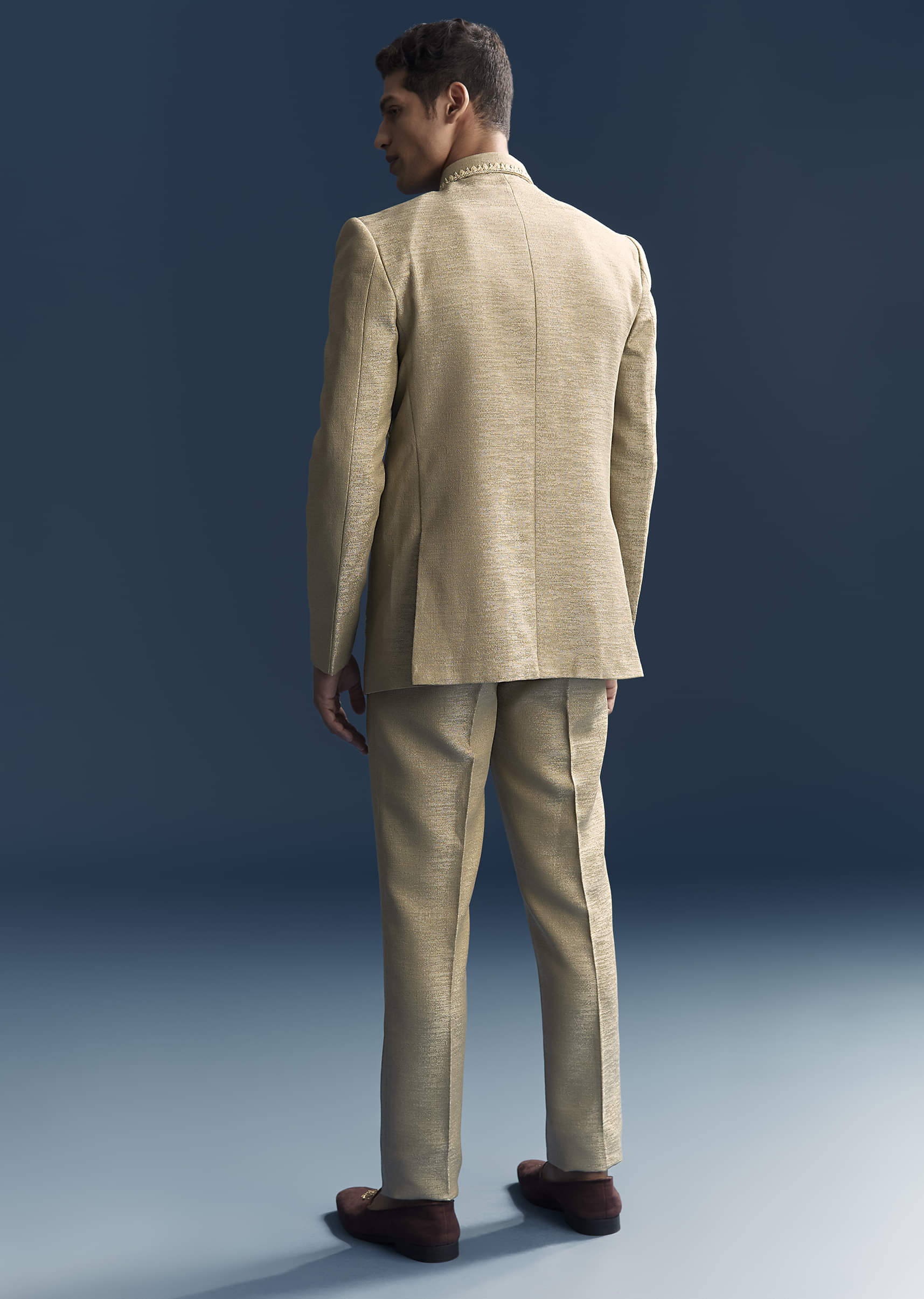 Green Silk Jodhpuri Suit For Men With Hand Embroidery - Image 5