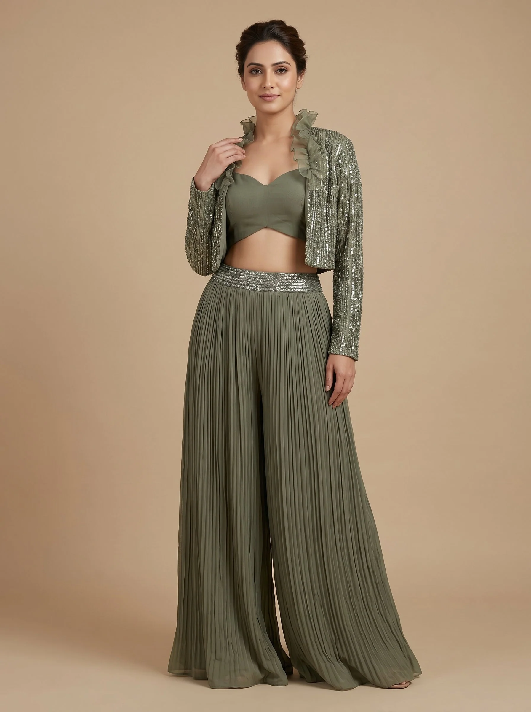 Green Spruce Palazzo Set