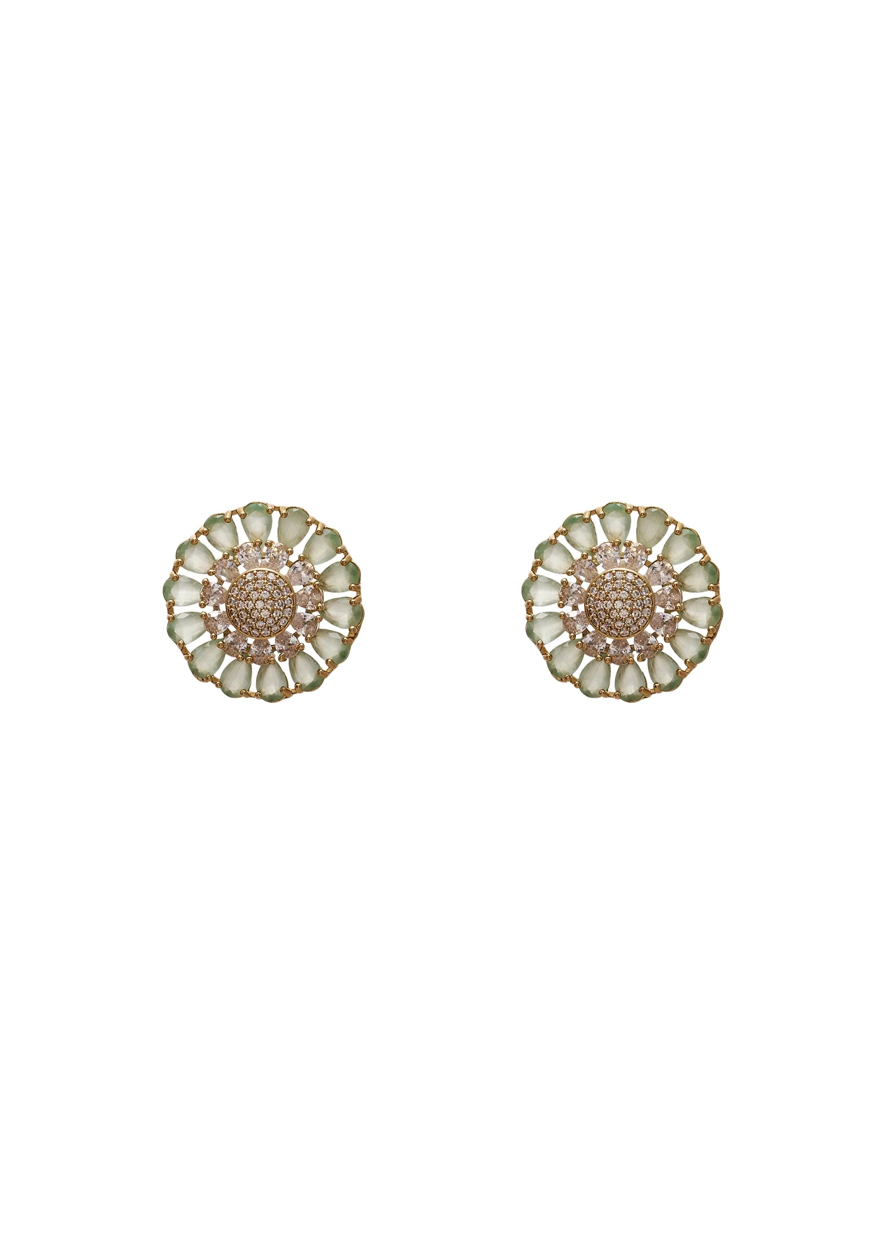 Green Stone Kundan-Style Earrings