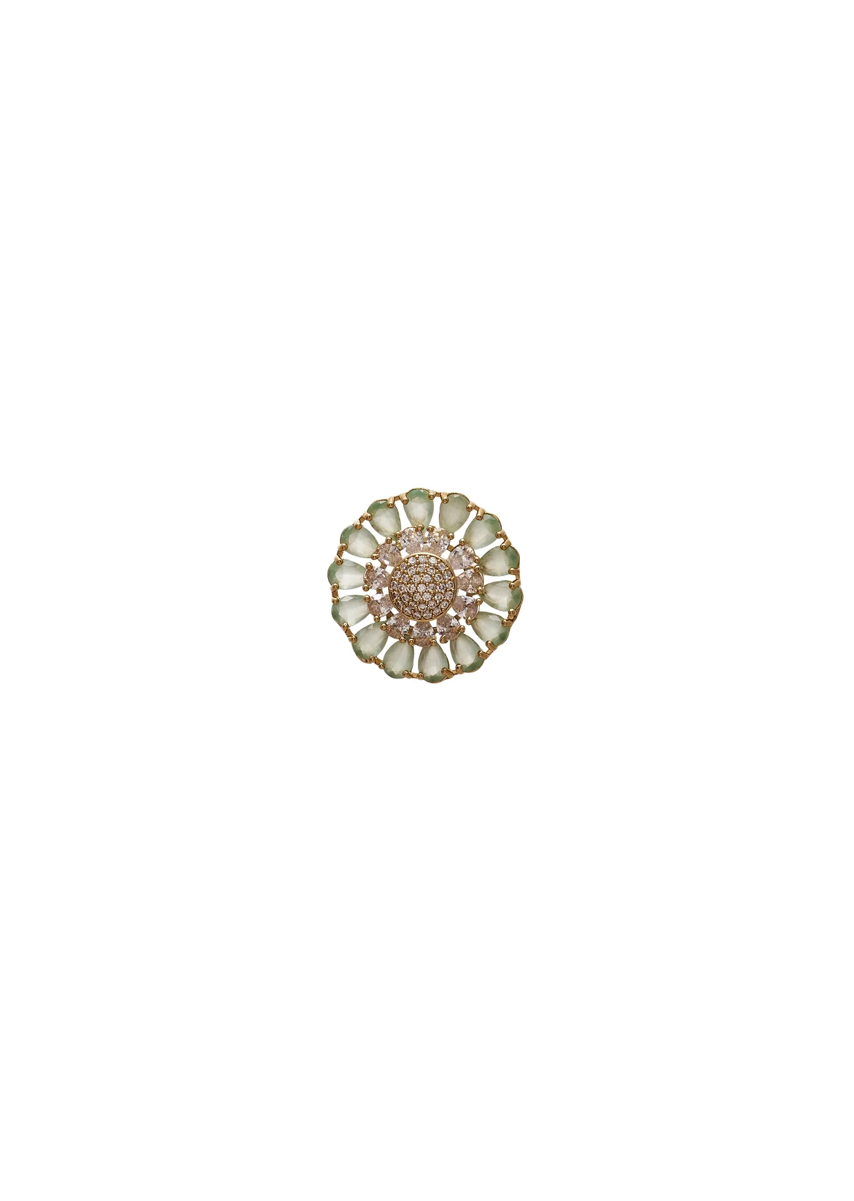 Green Stone Kundan-Style Earrings - Image 2