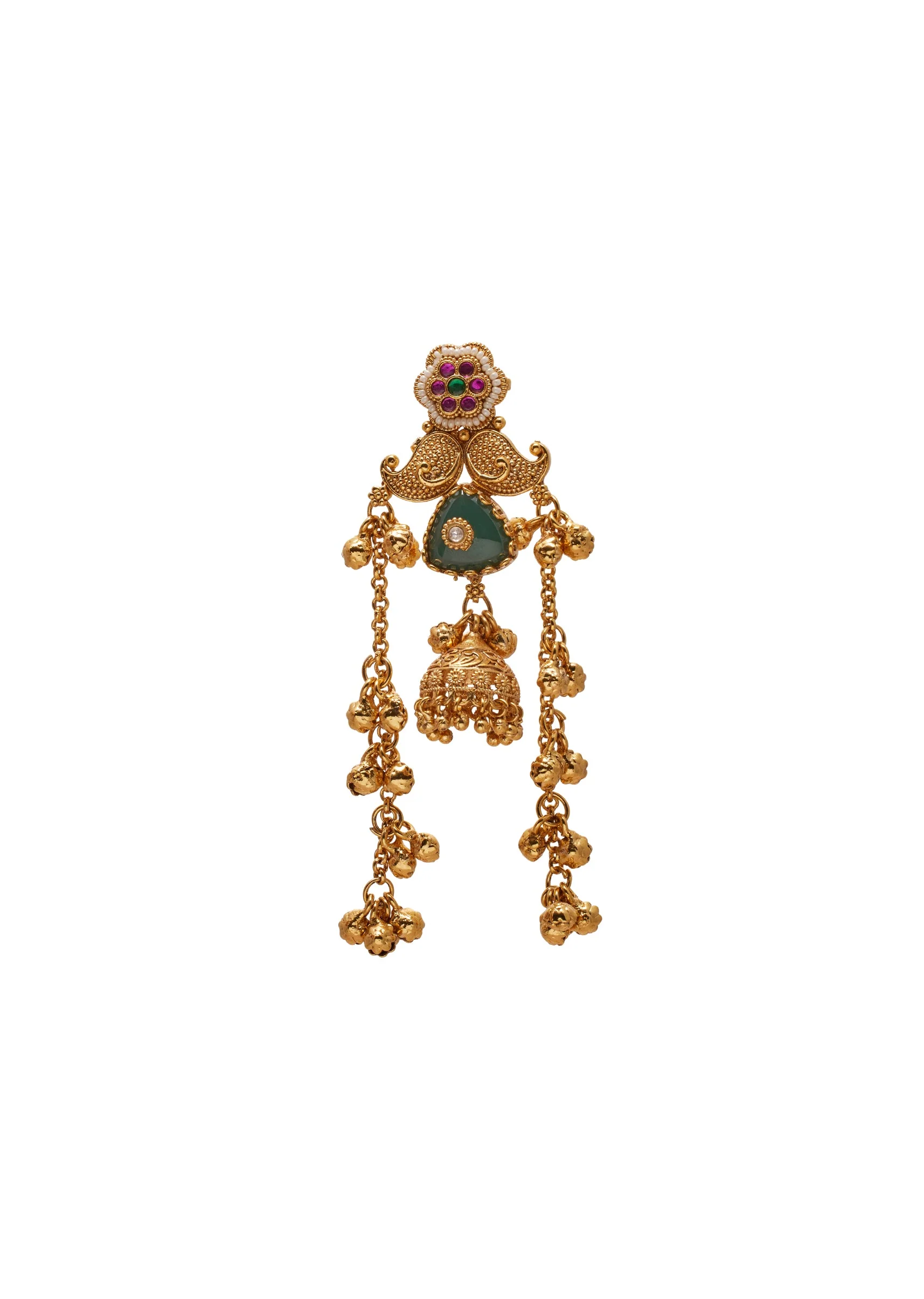 Green Stone Long Earrings - Image 2