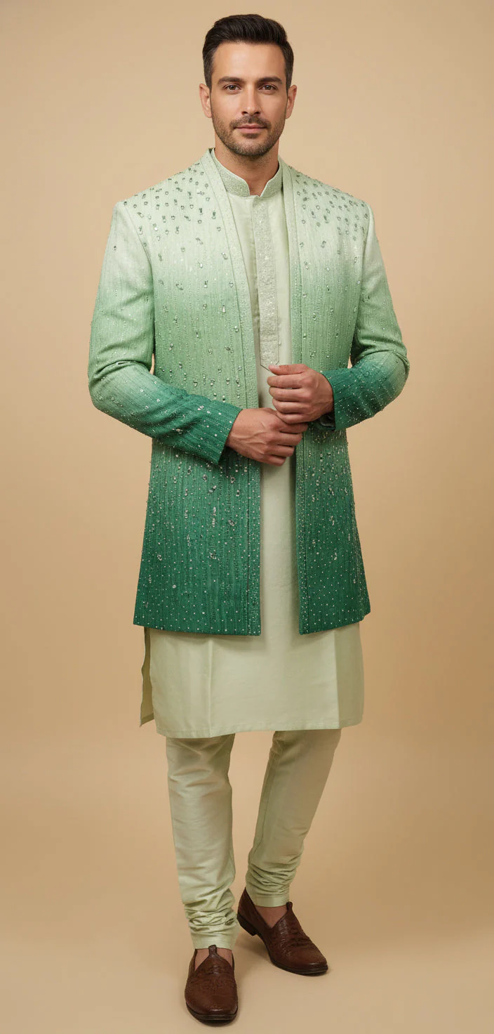 Green Stylish Indowestern - Image 2