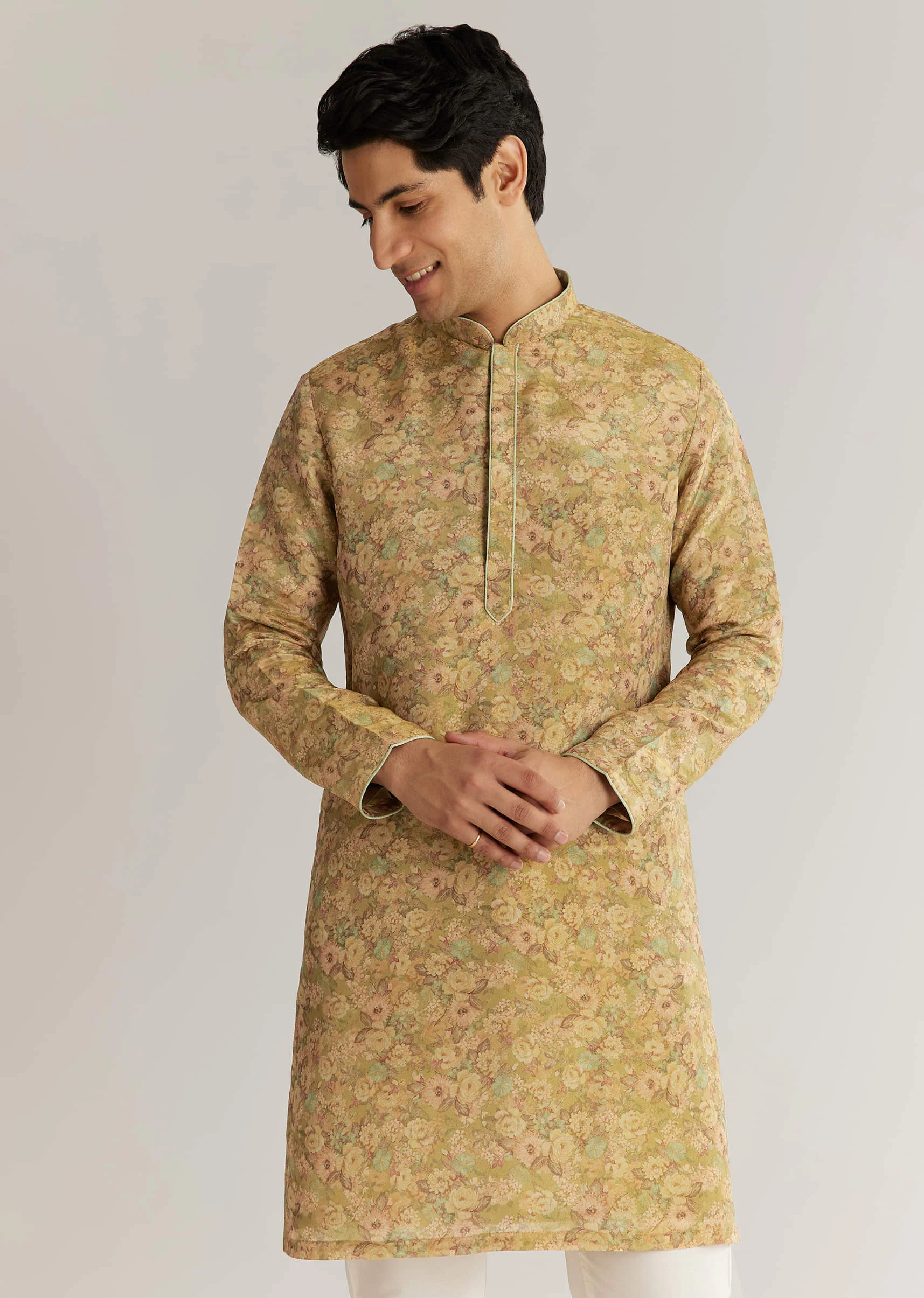 Green Tissue Stone Sequins Kurta Jacket Set - Image 6