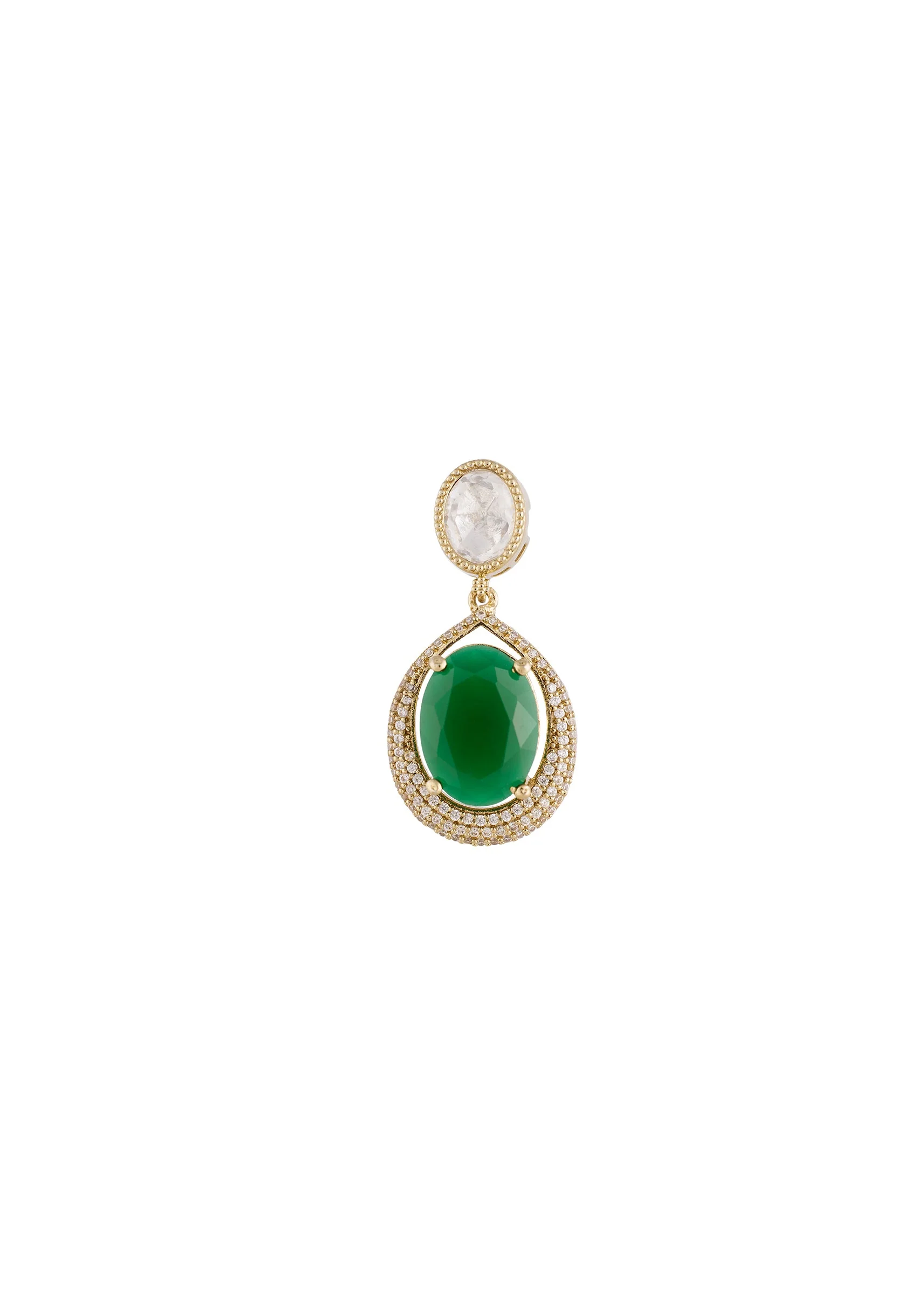 Grey Gold Polki Earrings With Timeless Detail - Image 3