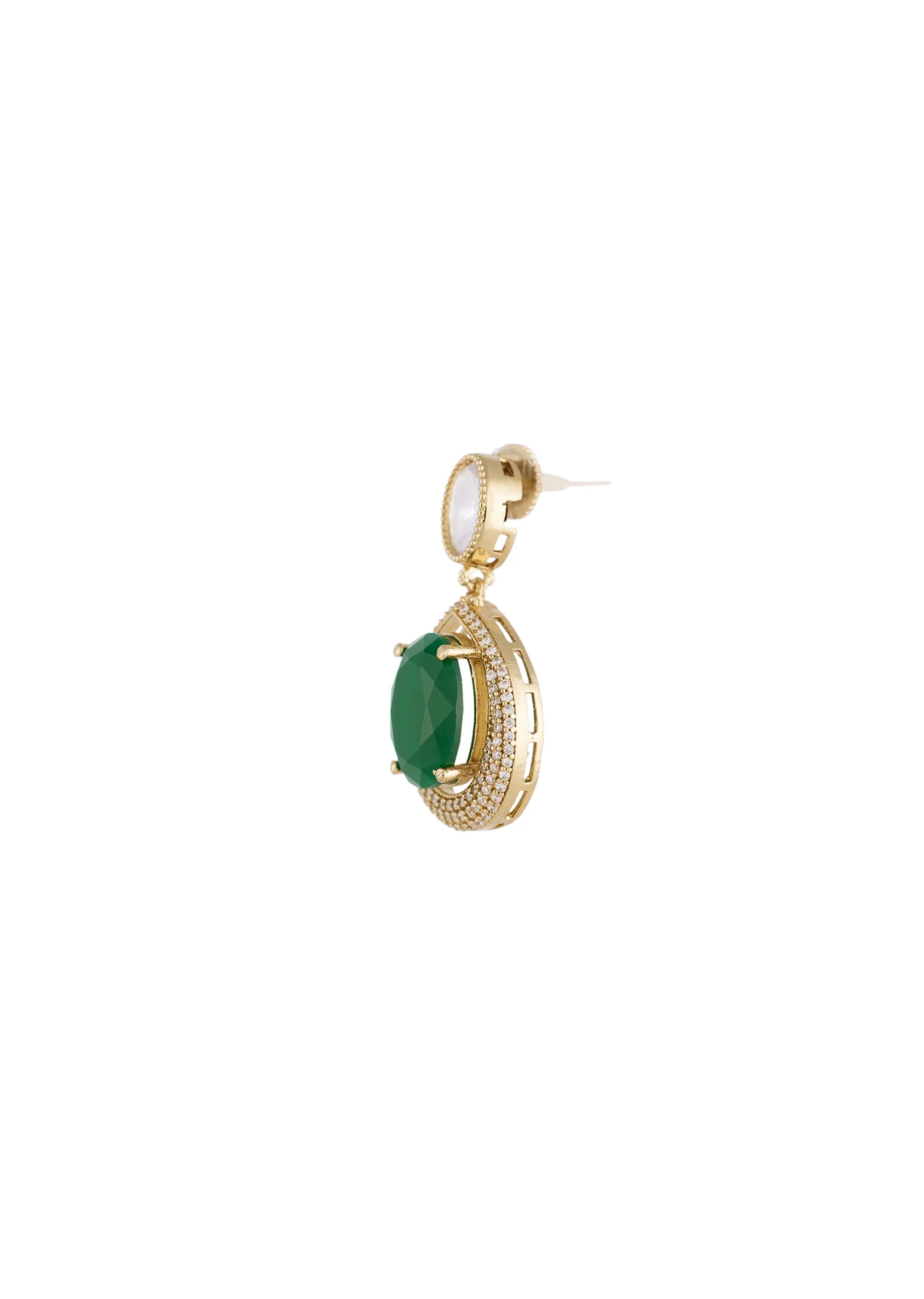Grey Gold Polki Earrings With Timeless Detail - Image 4