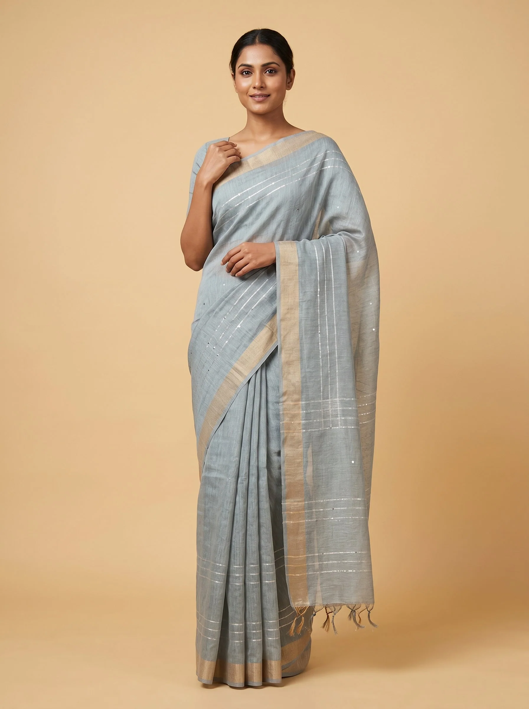 Grey Muted Handloom Saree