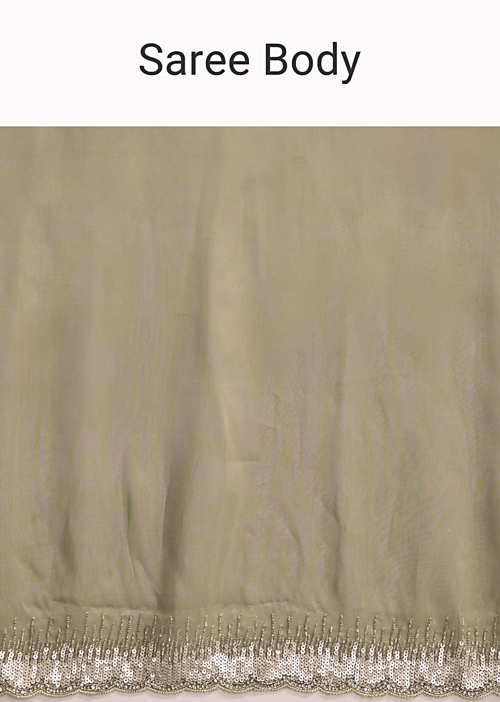 Grey Organza Saree with Cutdana Sequin Embroidery - Image 8