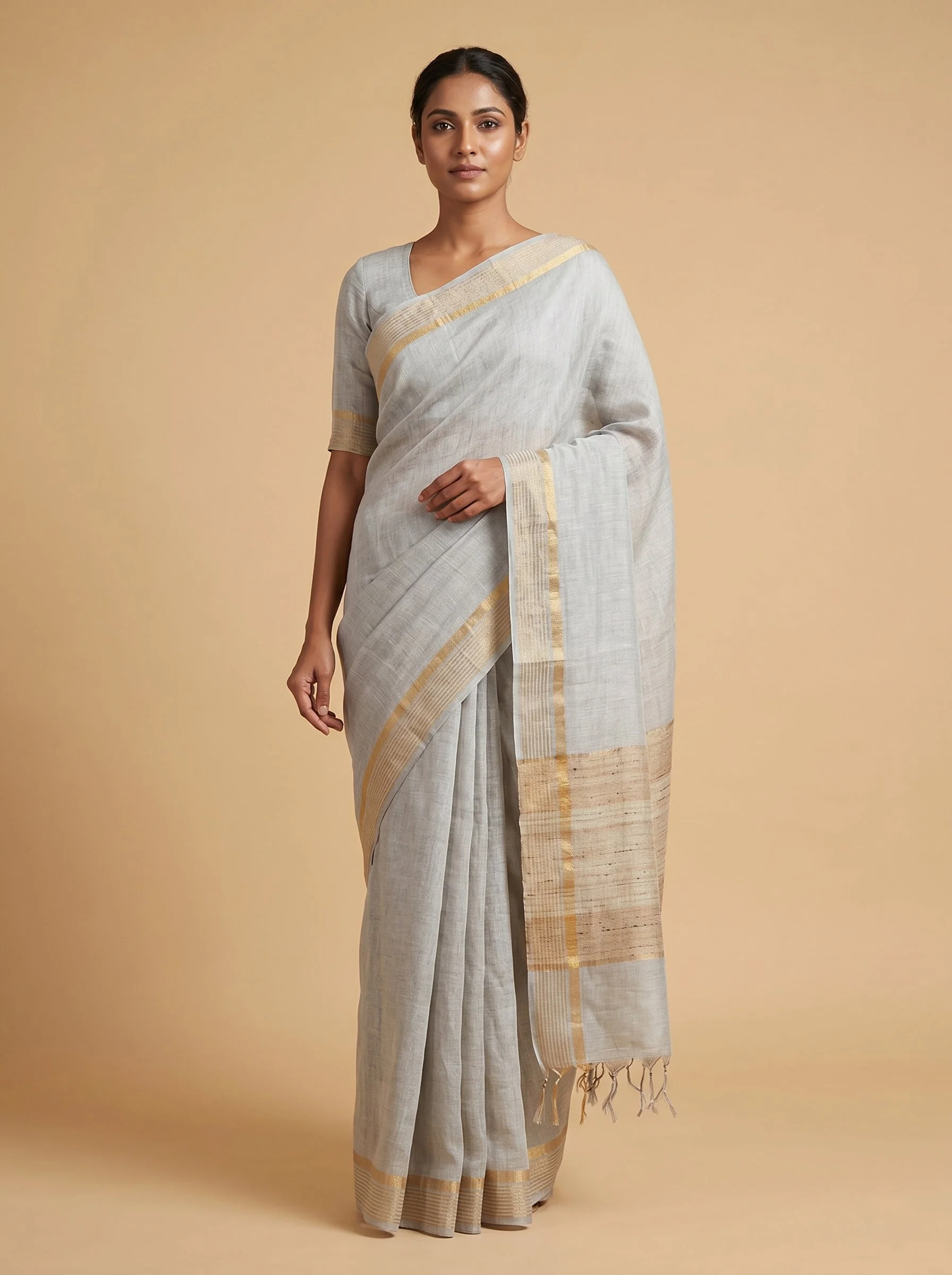 Grey Urban Handloom Saree