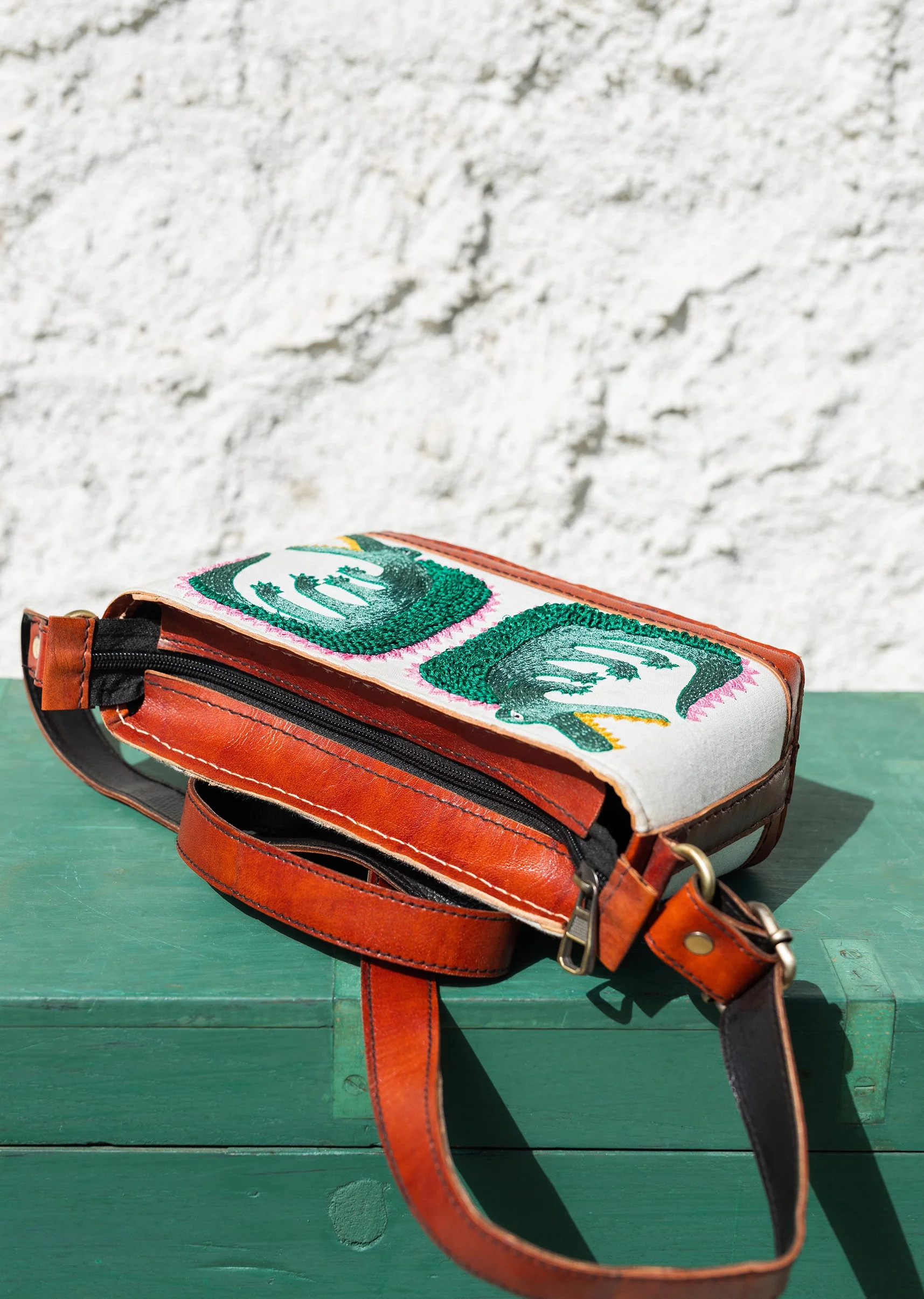 Handcrafted And Hand-Embroidered Leather Bag - Image 4