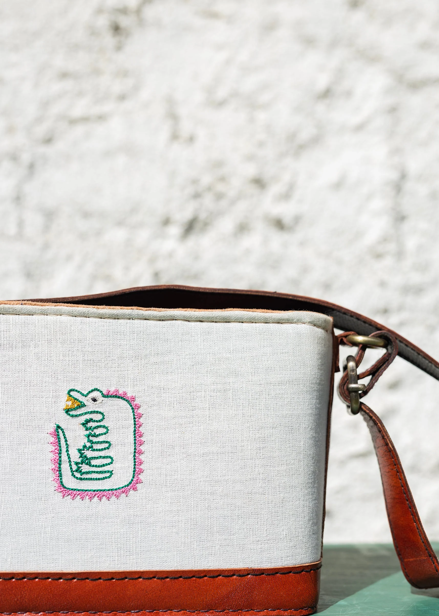 Handcrafted And Hand-Embroidered Leather Bag - Image 5