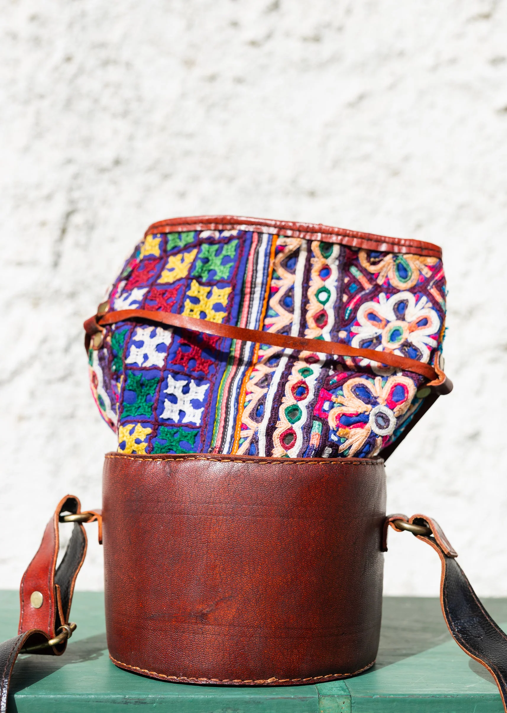 Handcrafted Hand-Embroidered Leather Bag - Image 6