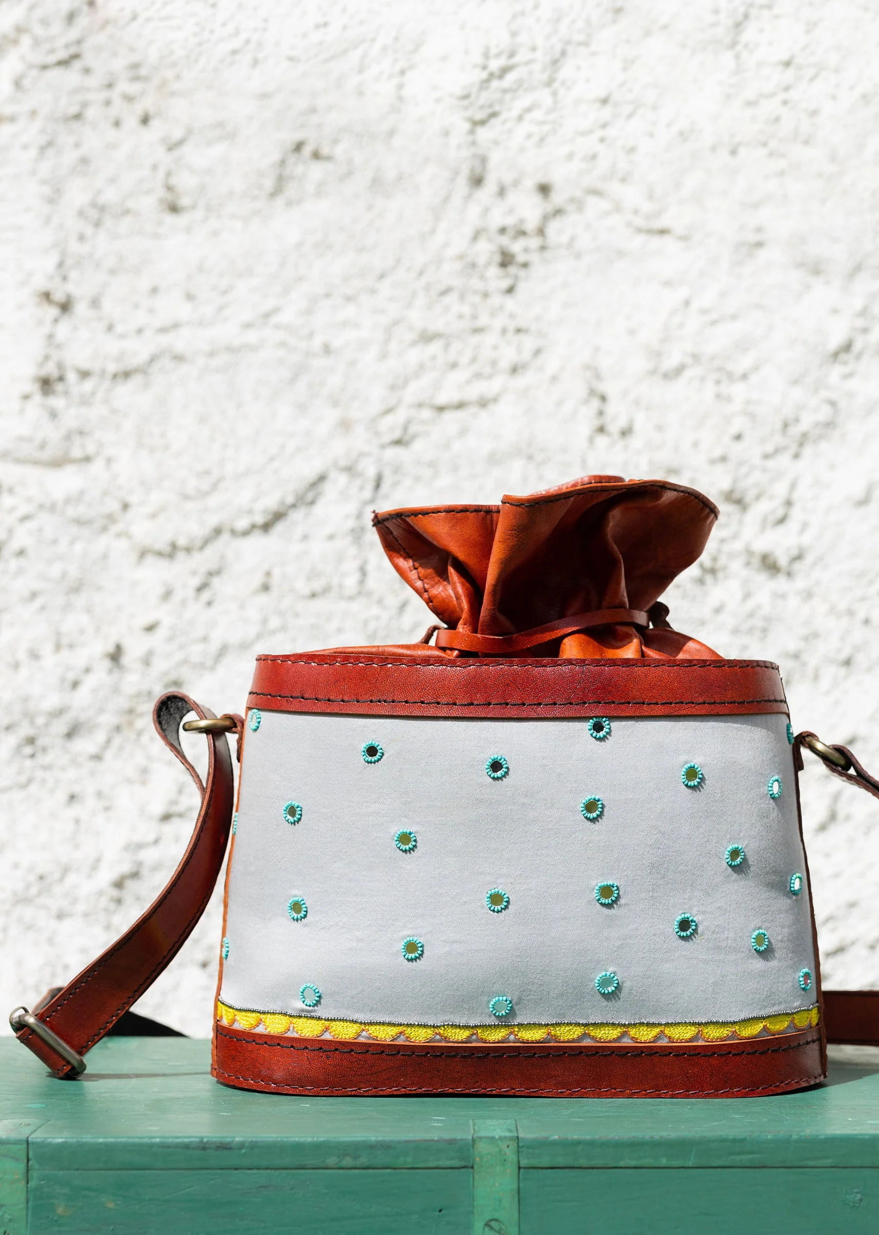 Handcrafted hand embroidered leather bags - Image 4
