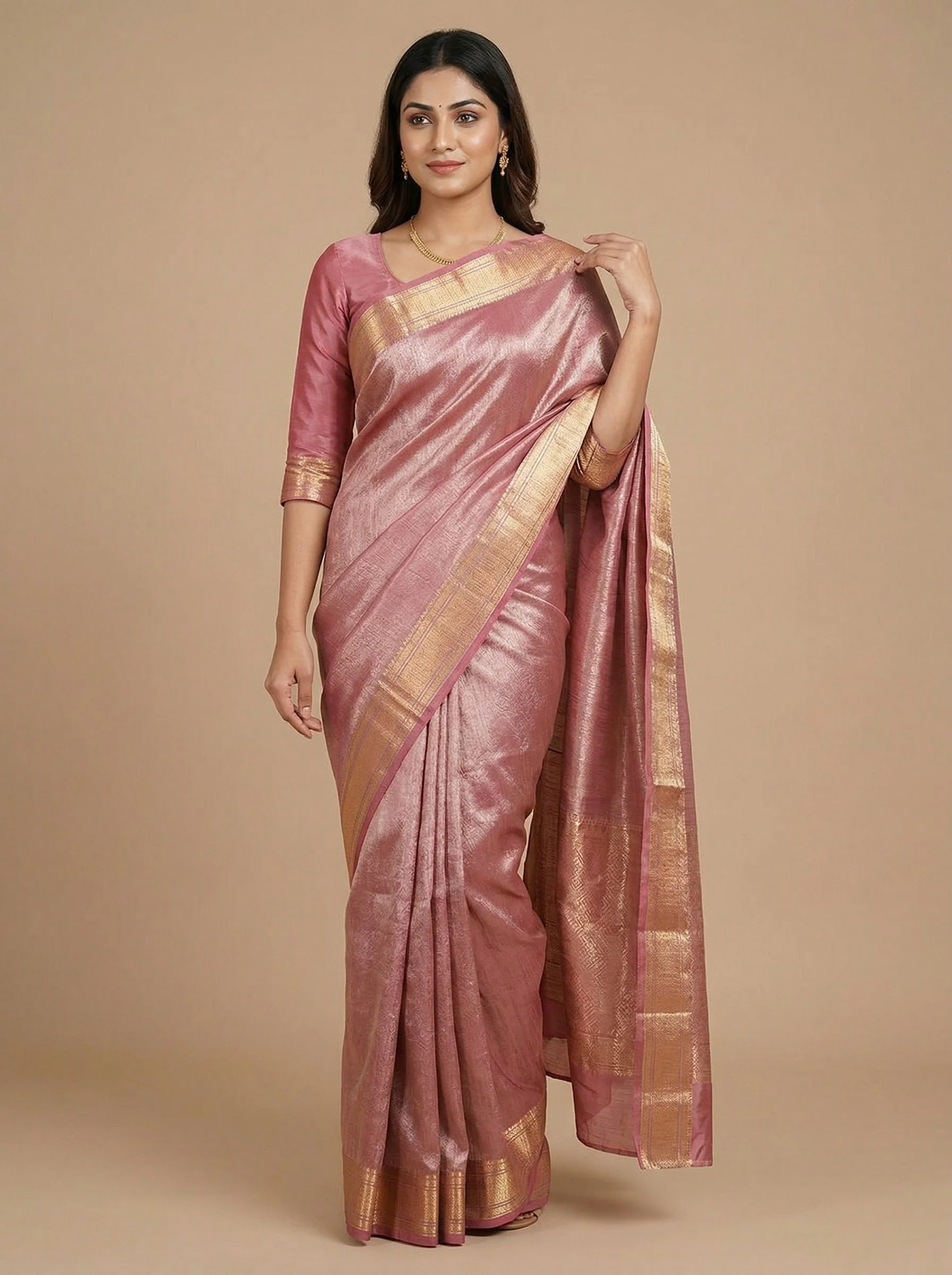 Handloom Pink Saree