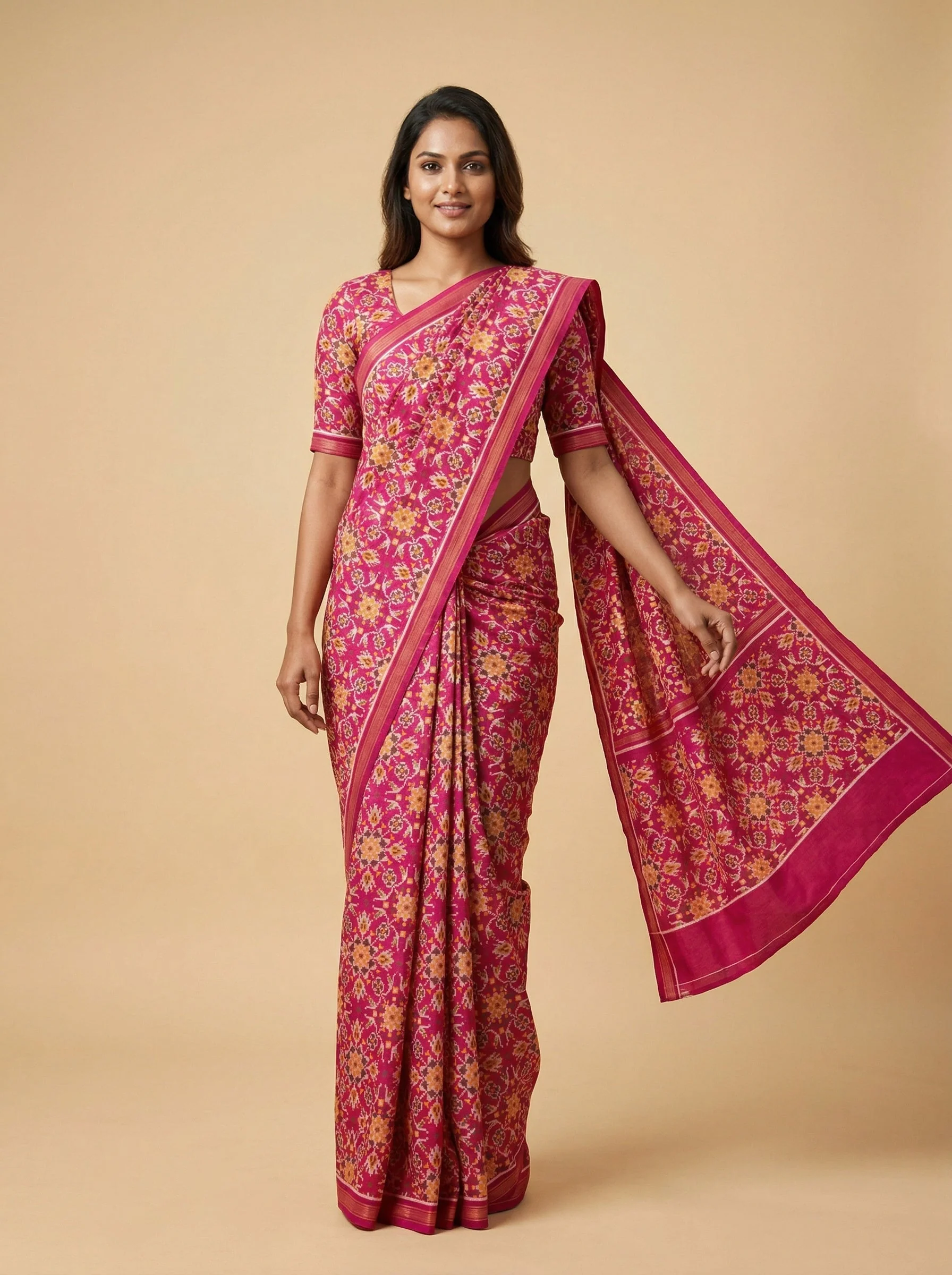 Hibiscus Rani Handloom Saree