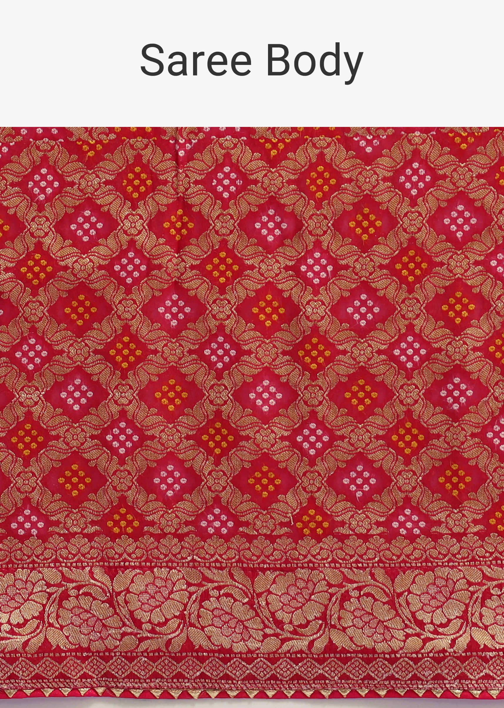 Hot Pink Woven Khadi Georgette Saree With Unstitched Blouse - Image 9