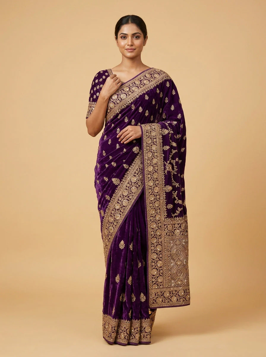 Imperial Purple Grand Royal Saree