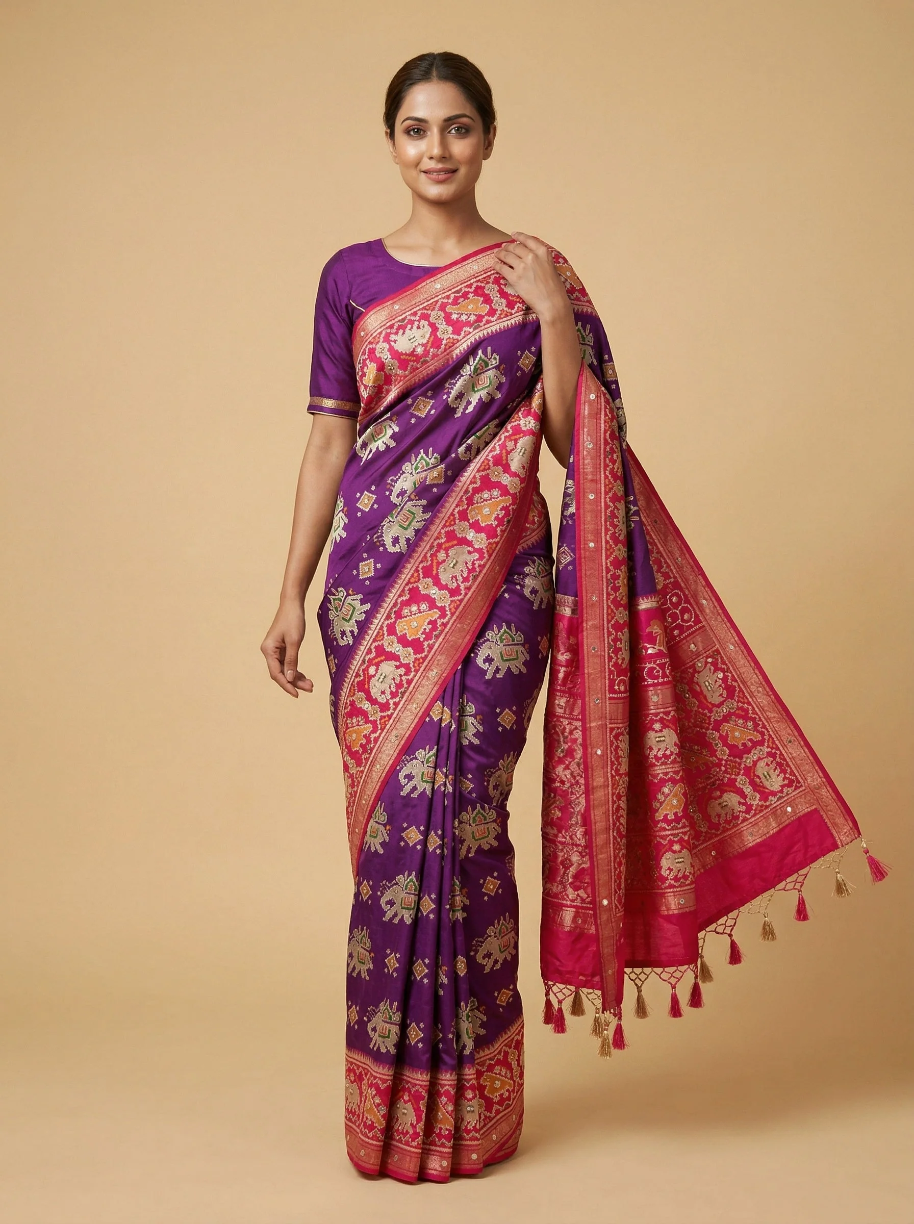 Imperial Purple Heritage Saree