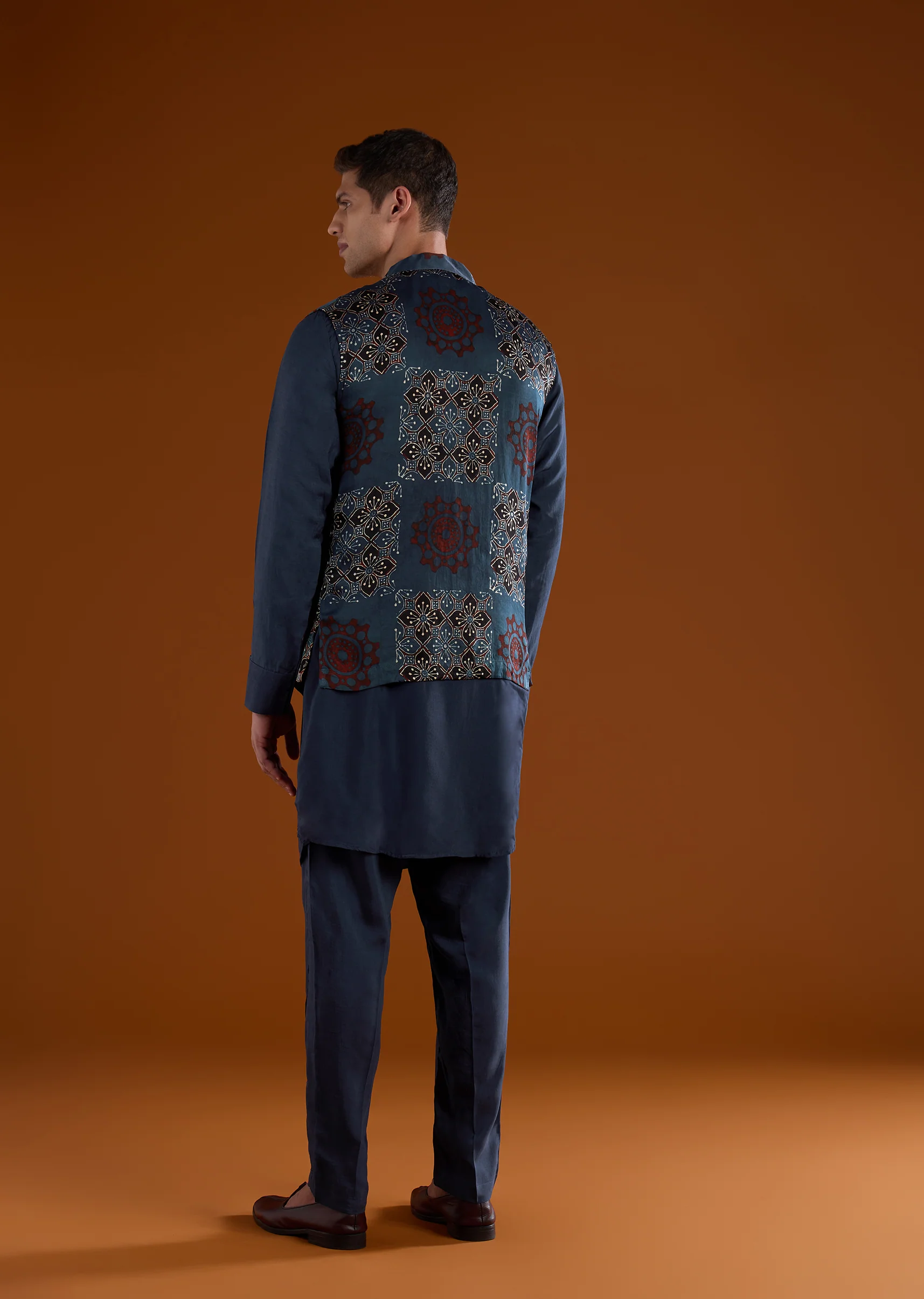 Indigo Craft Duo — Jacket Set For Her And Kurta Jacket For Him - Image 10