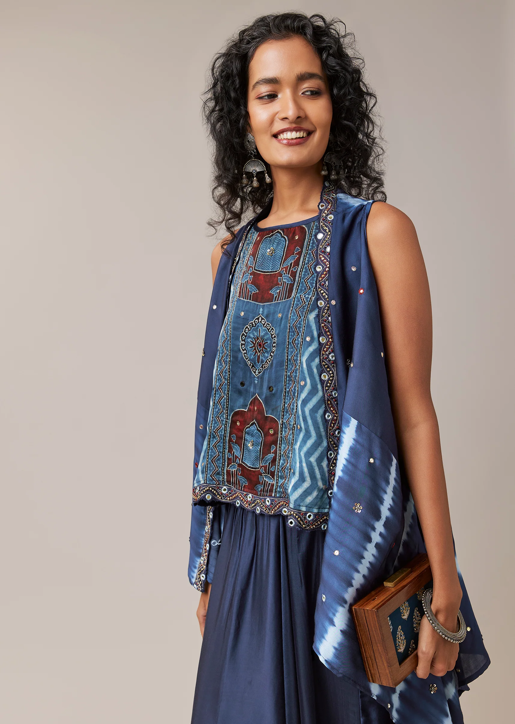 Indigo Craft Duo — Jacket Set For Her And Kurta Jacket For Him - Image 4