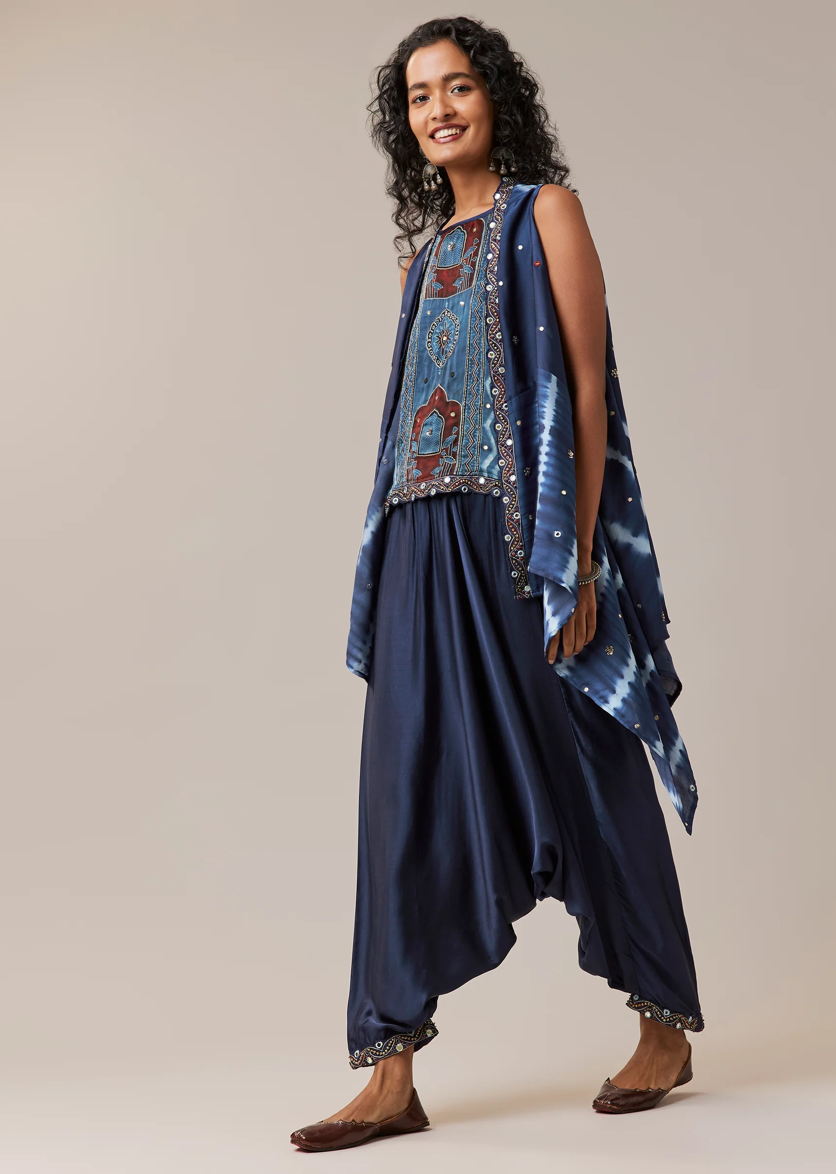 Indigo Craft Duo — Jacket Set For Her And Kurta Jacket For Him - Image 5