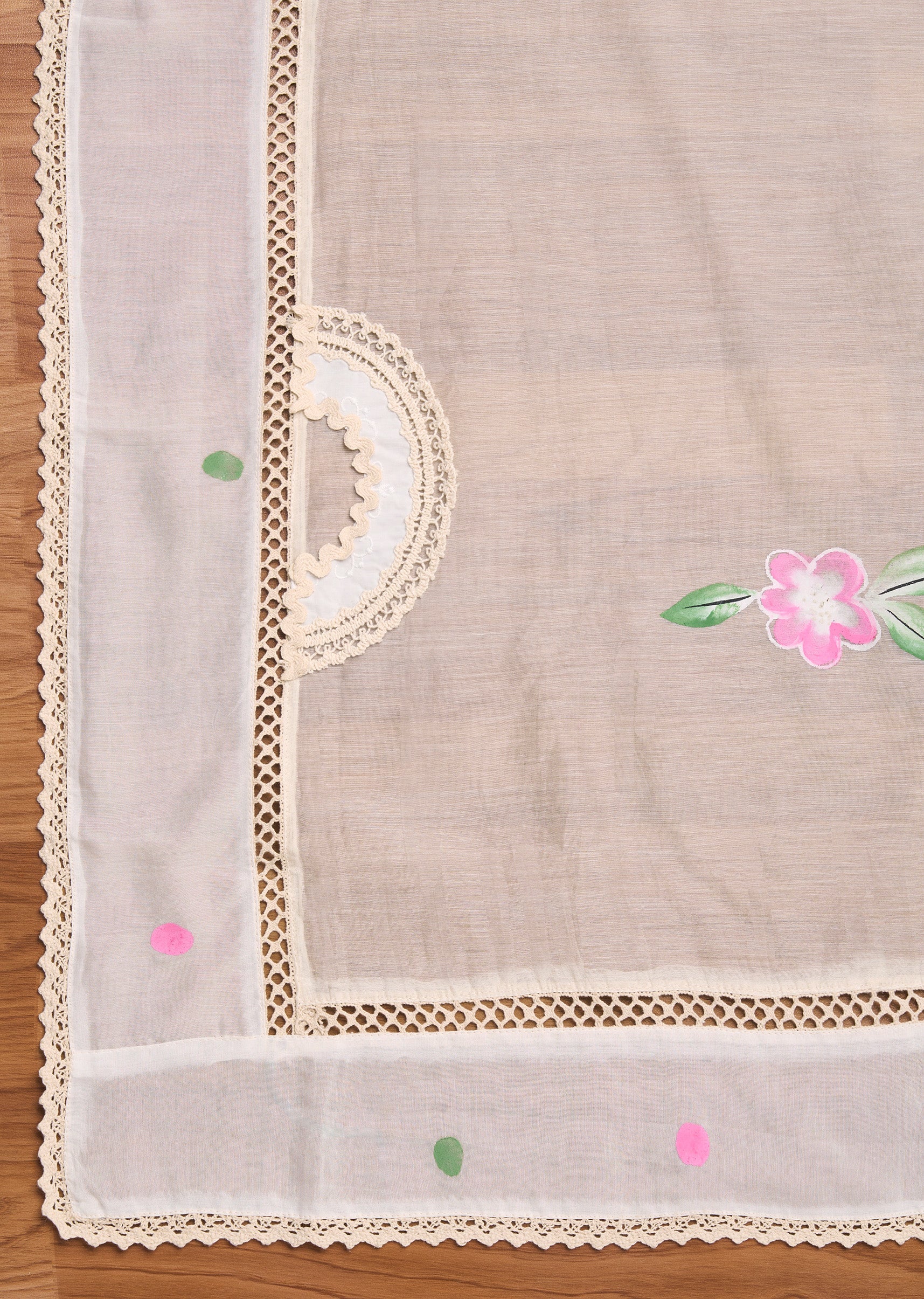 Ivory Chanderi Embroidered Unstitched Suit Set - Image 4