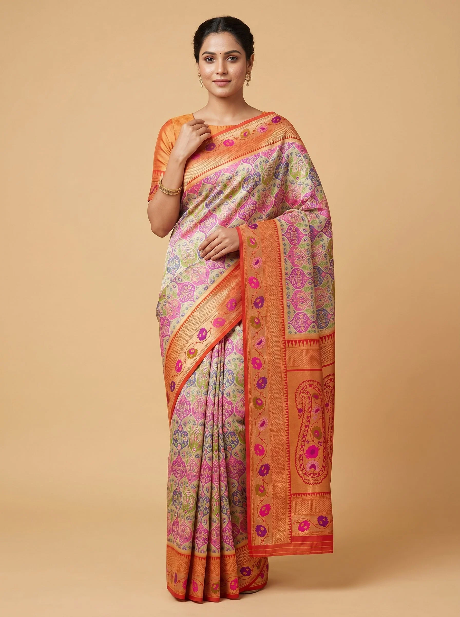 Ivory Cream Elegance Saree
