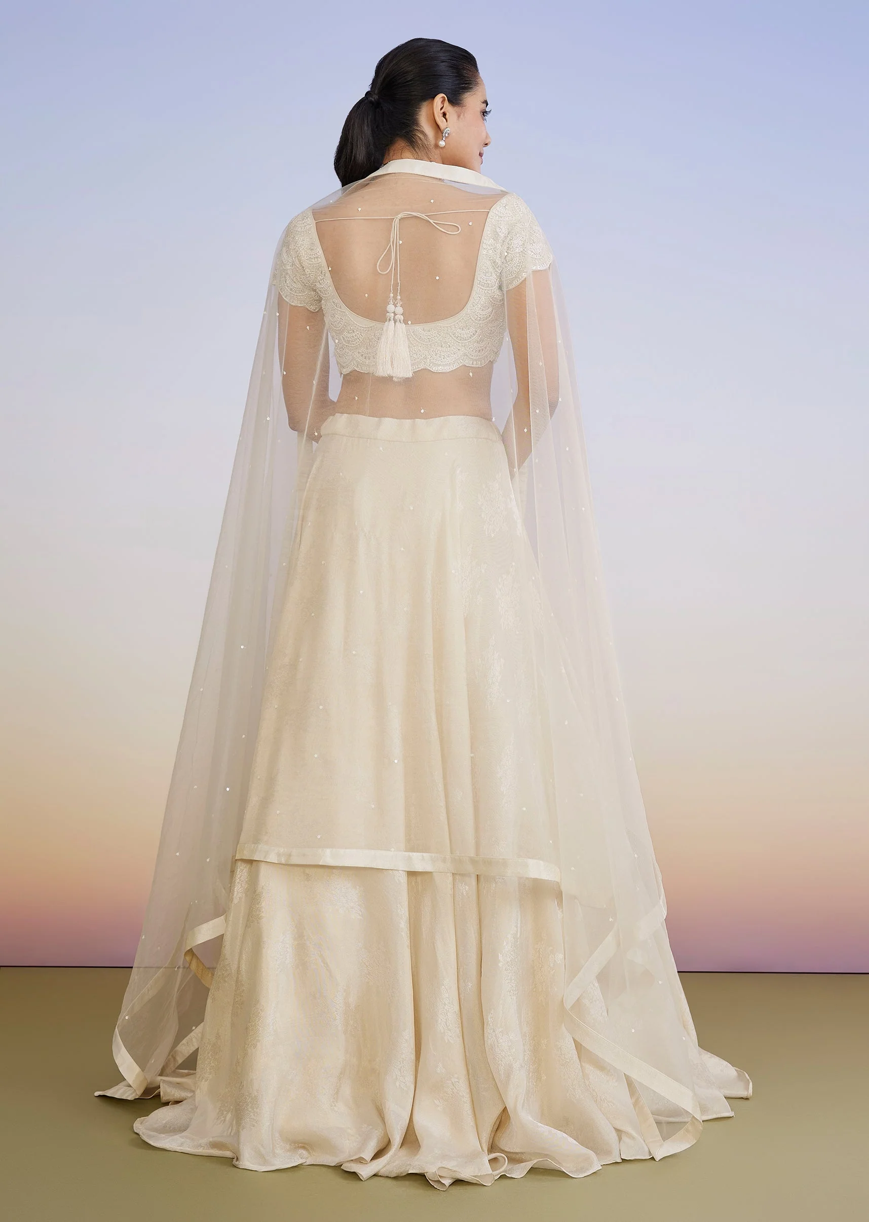Ivory Embroidered Lehenga - Image 2