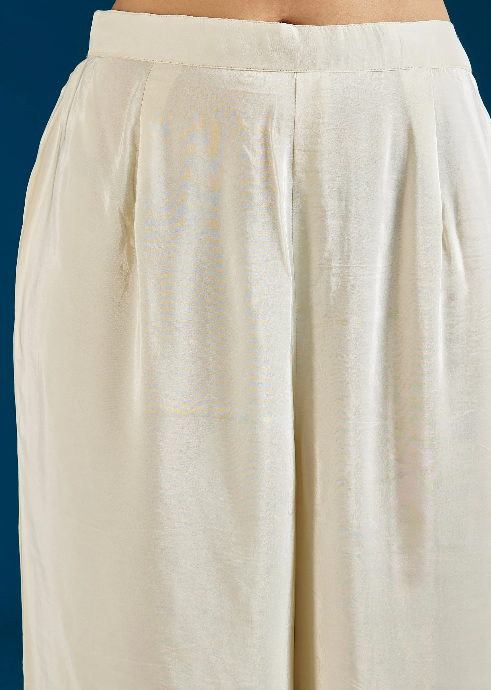 Ivory Patch Work Palazzo Suit With Dupatta - Image 6