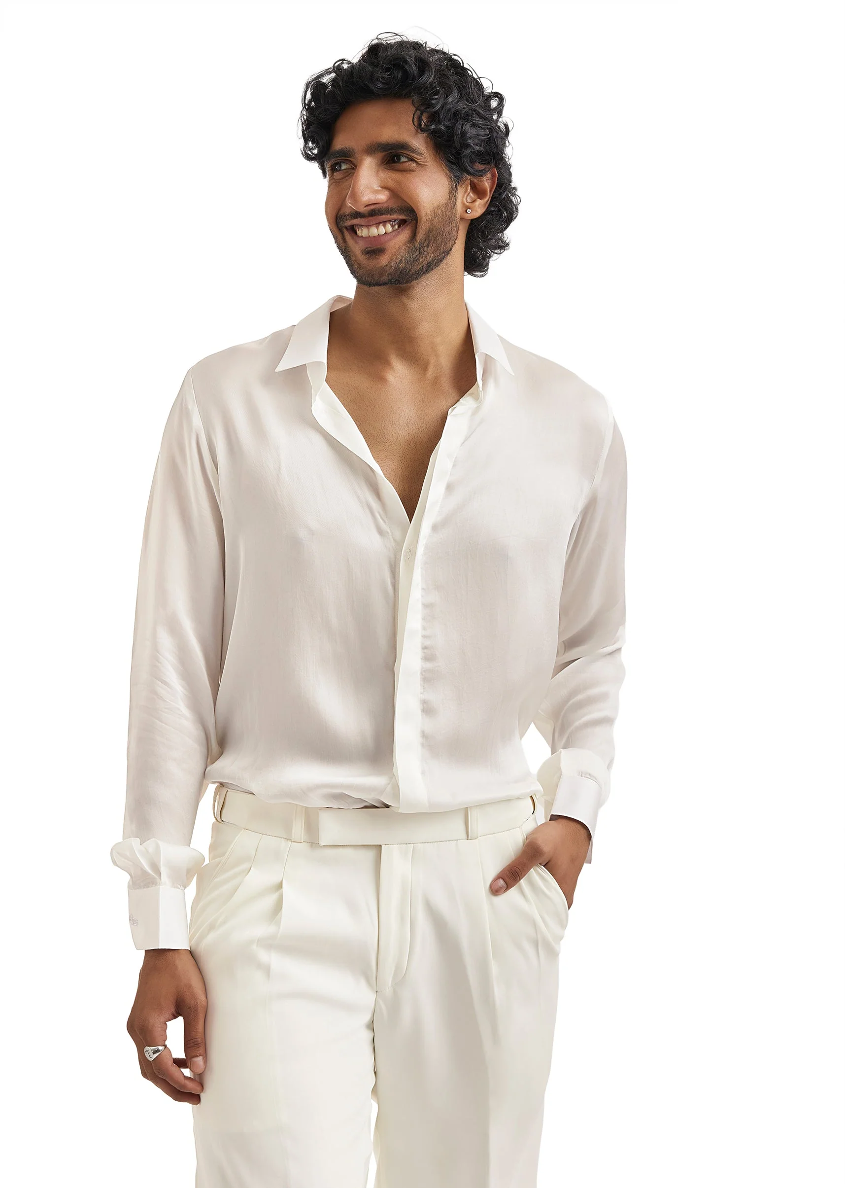 Ivory Pearl Embellished Tuxedo Set - Image 7