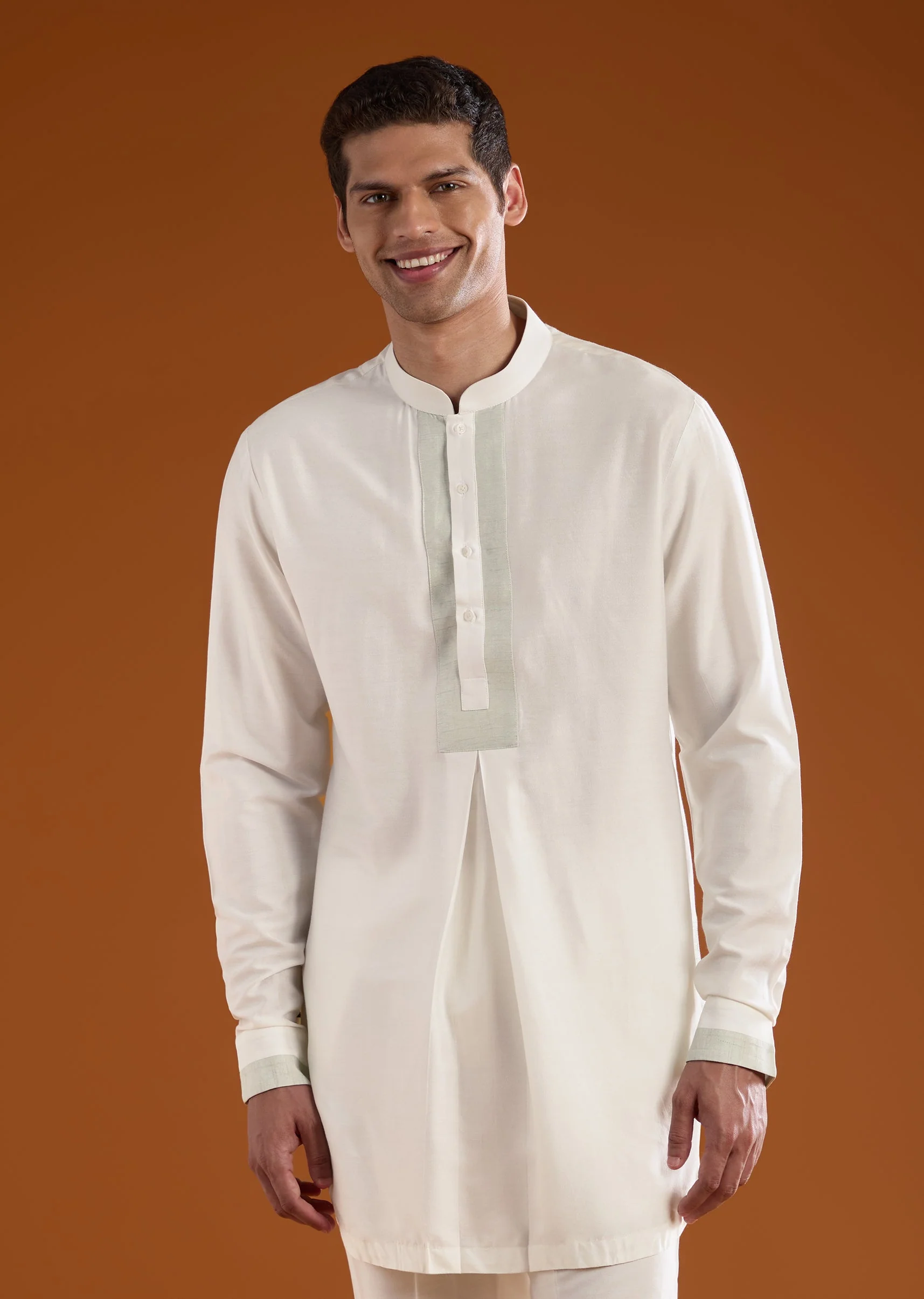 Ivory Rawsilk Indowestern Kurta Set with Dori Embroidery - Image 6