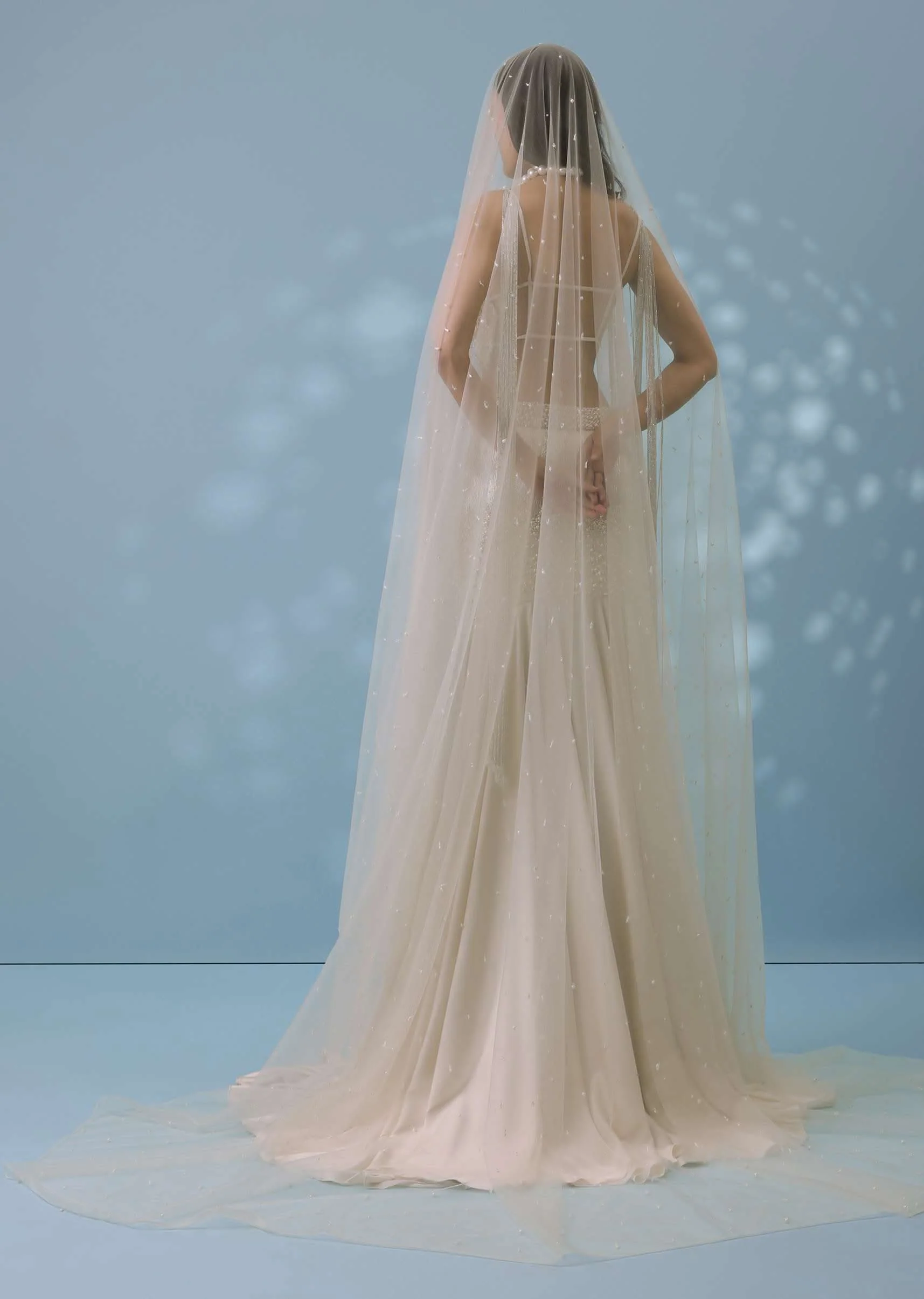 Ivory White Embroidered Trail Lehenga Set In Milano Satin With Tassel Blouse - Image 5