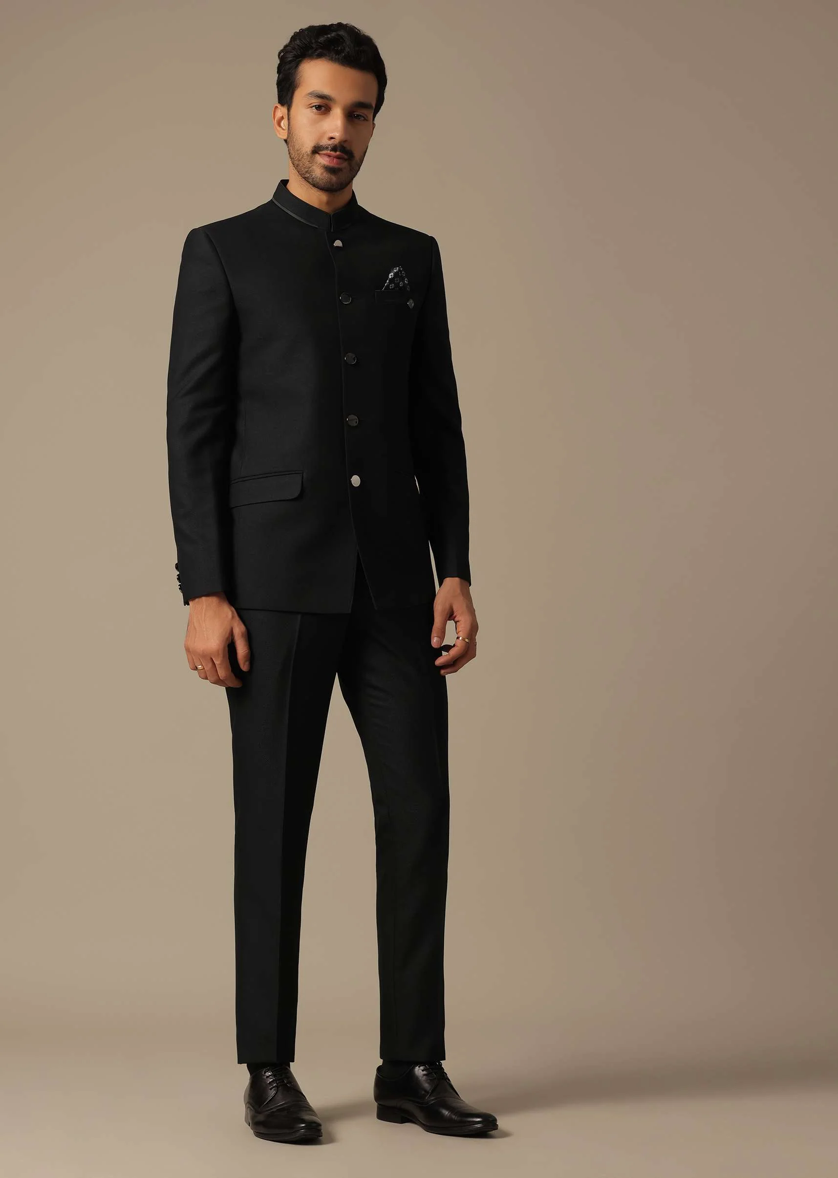 Jodhpuri Suit in Black - Image 3