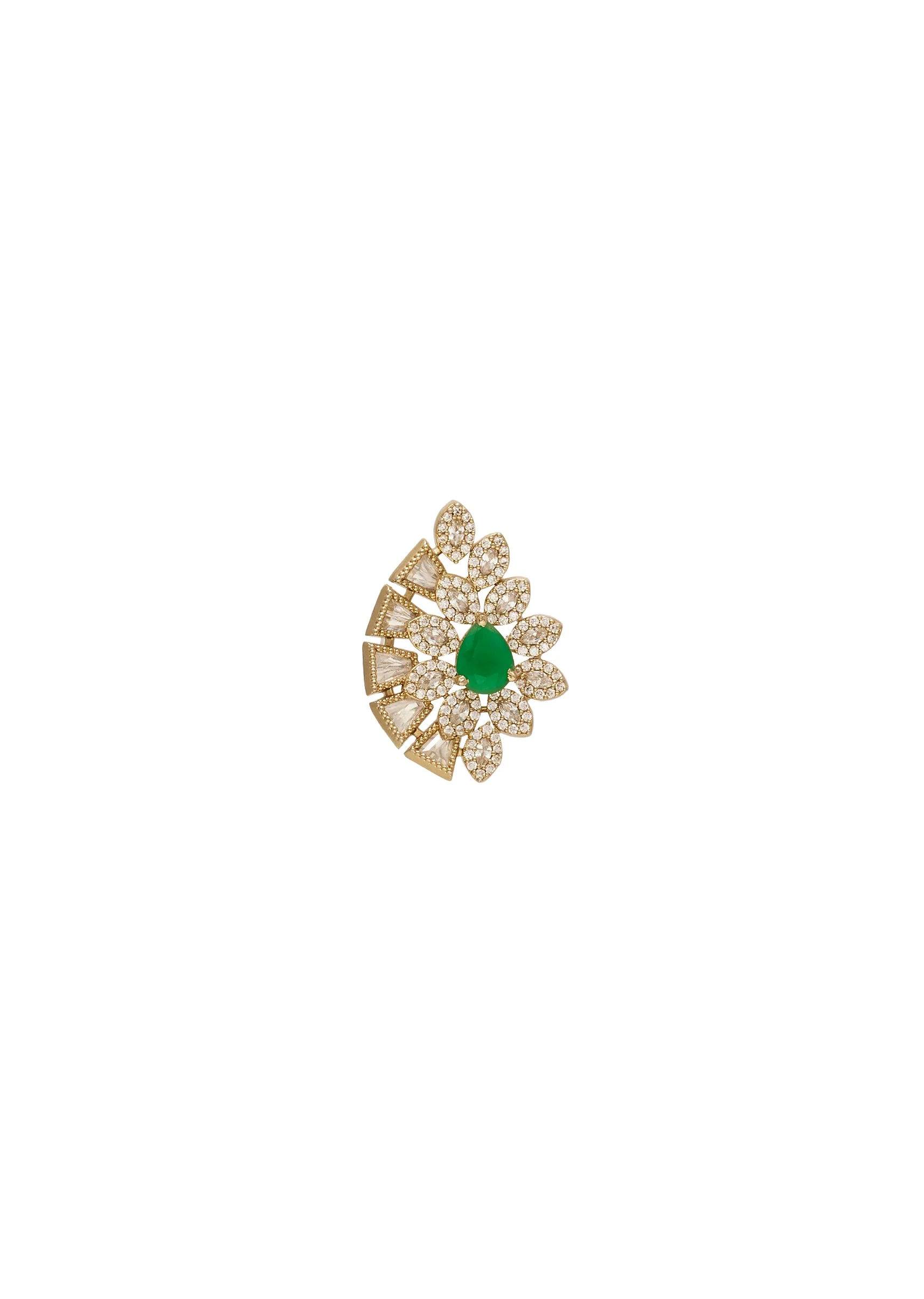 Kundan Green Earrings - Image 3