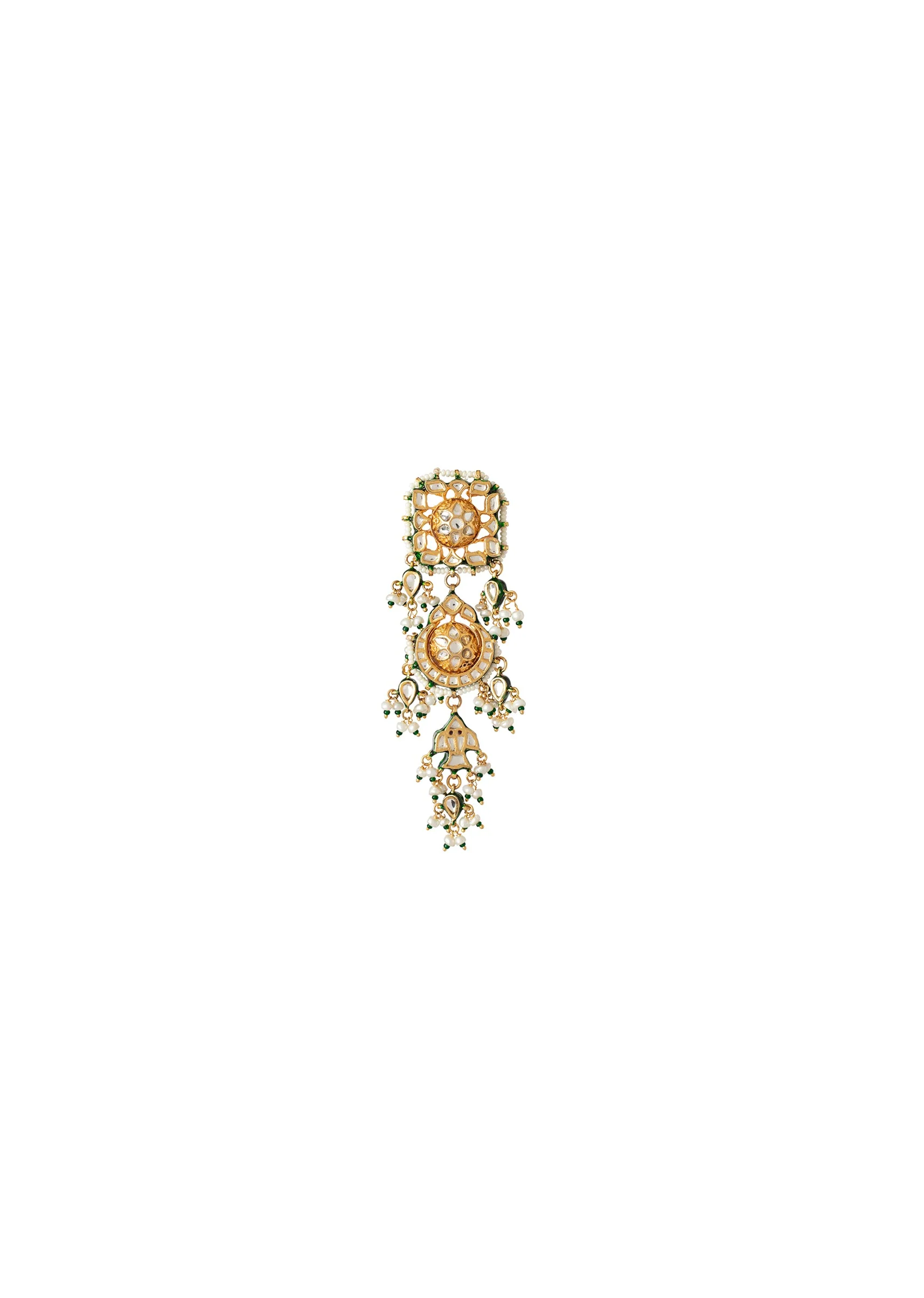 Kundan Polki Necklace Set With Earrings - Image 5