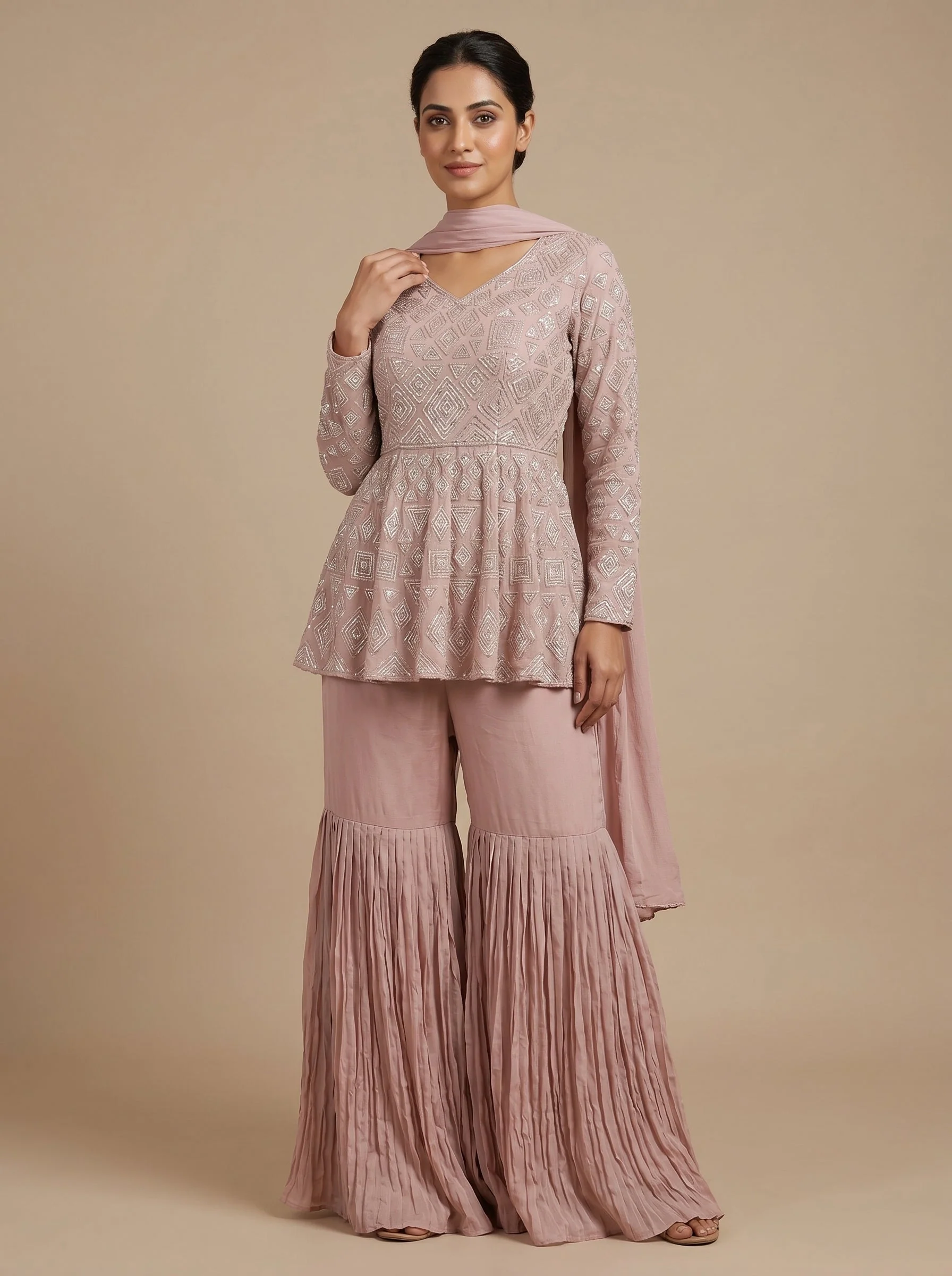 Lavender Bloom Sharara Set