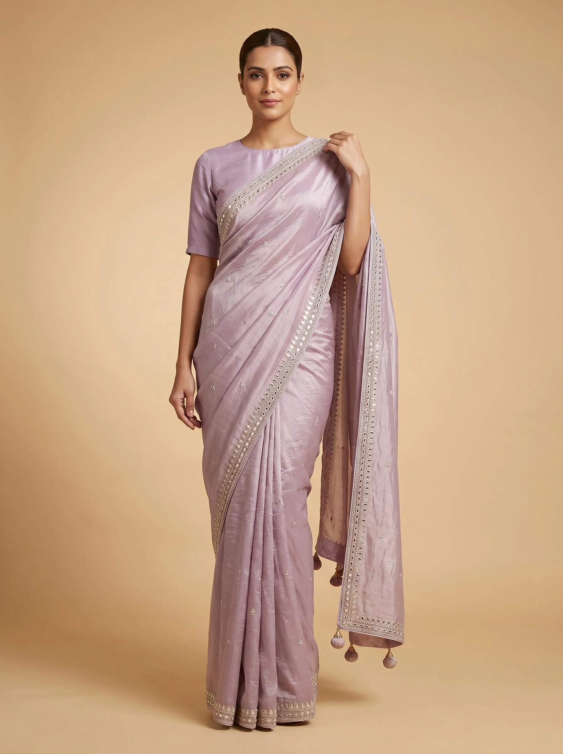 Lavender Delicate Embroidered Saree