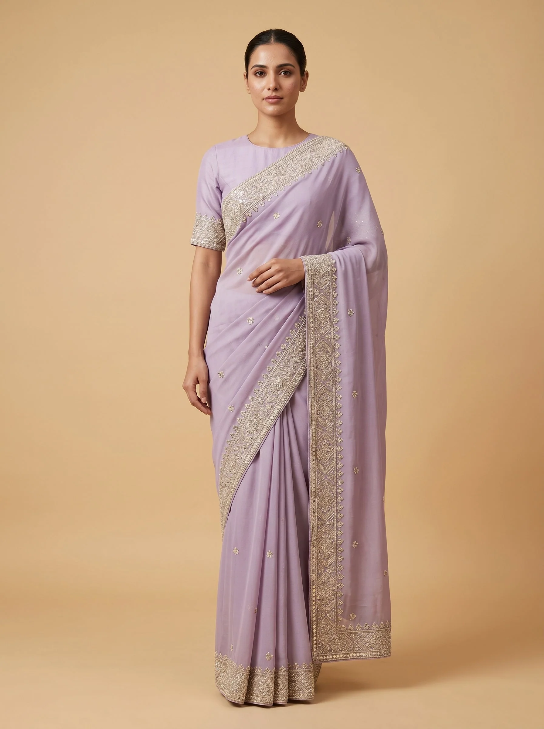 Lavender Dream Glow Saree