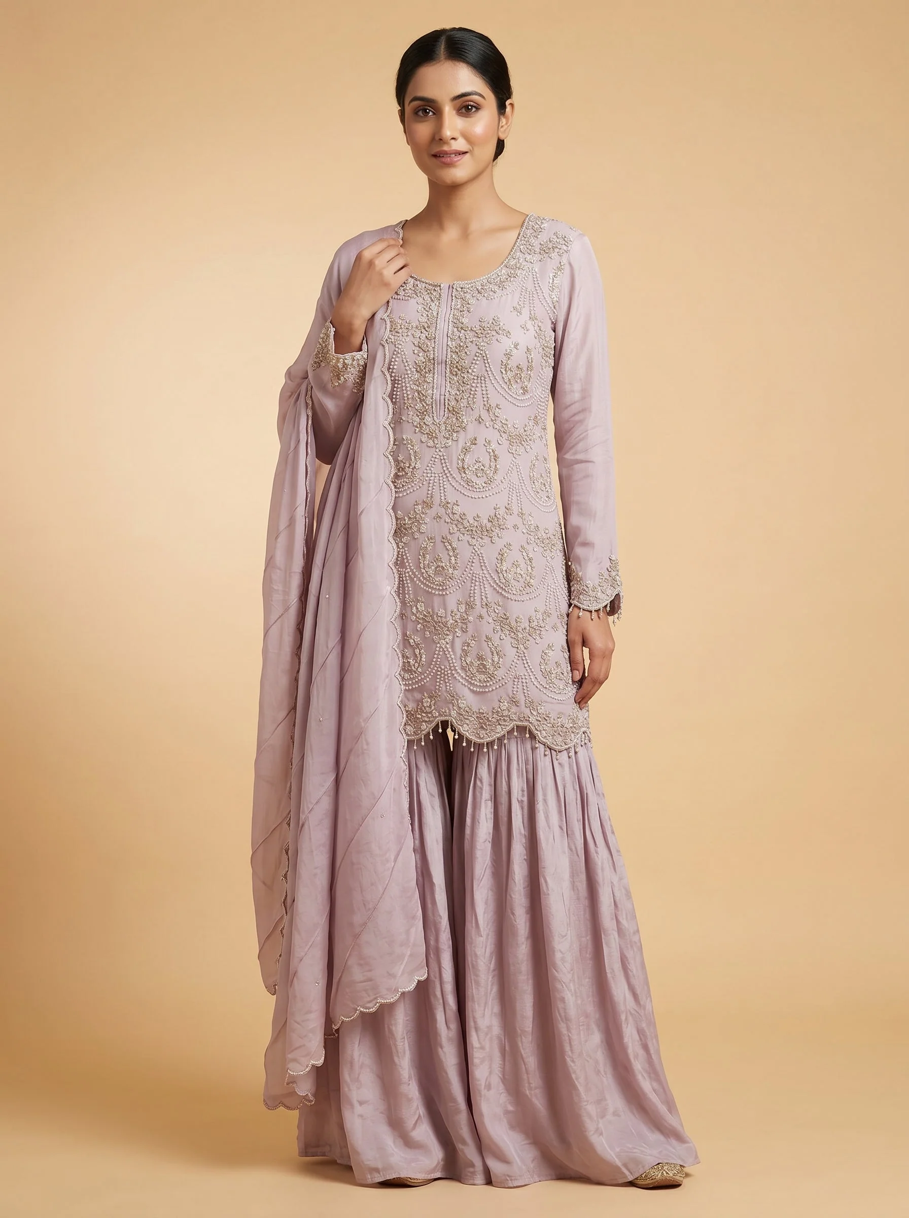 Lavender Glow Sharara Set