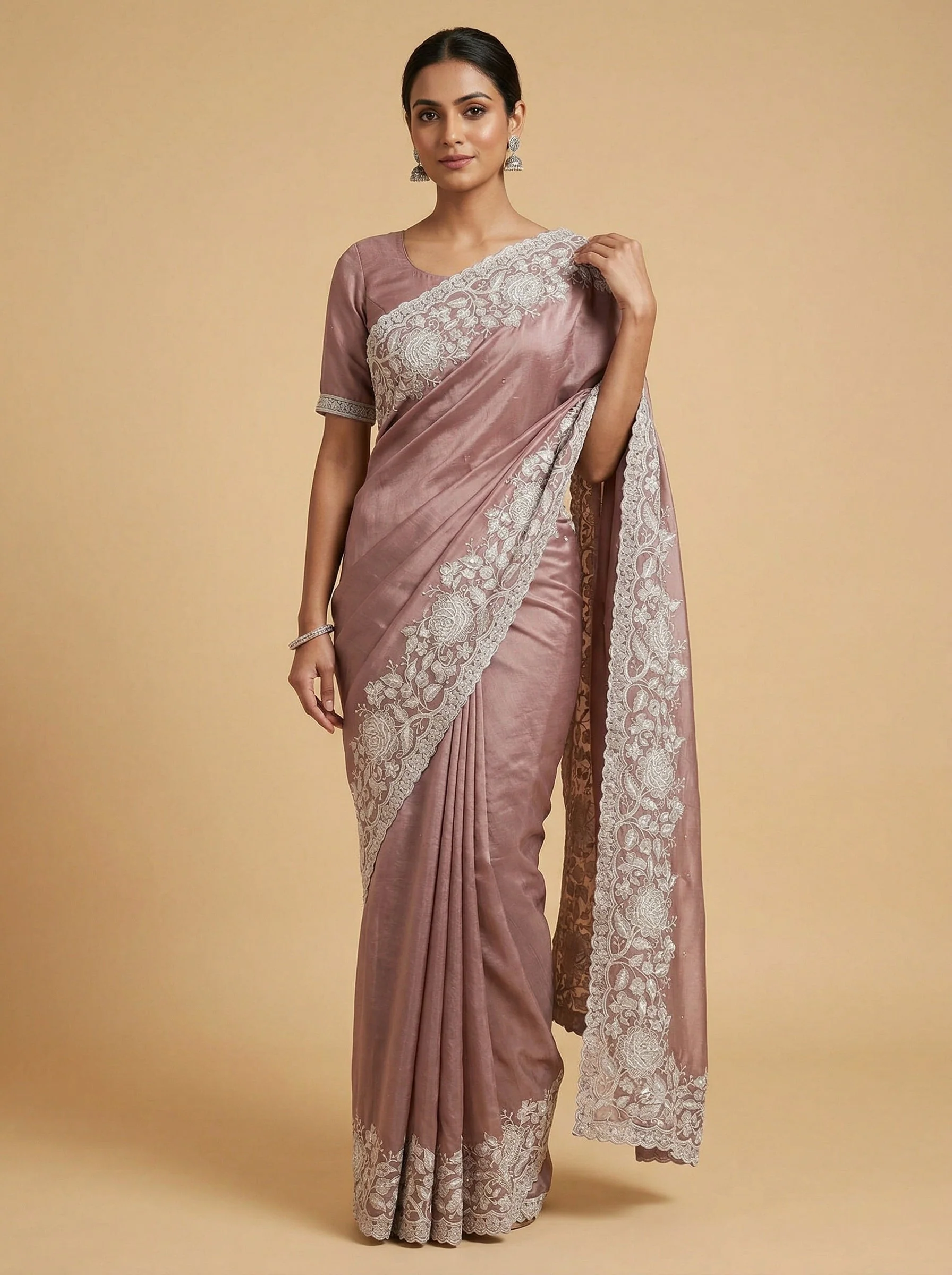 Lavender Hazy Embroidered Saree